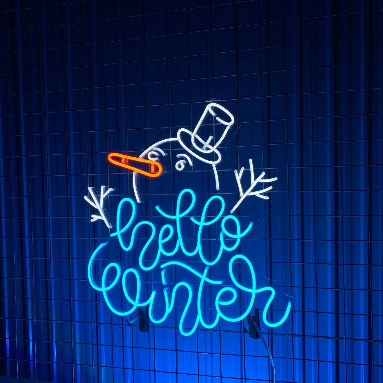 Hello Winter Snowman Neon Signs Christmas Holiday Decor