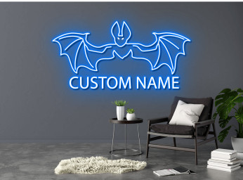 Custom Name Bat Bird Neon Sign