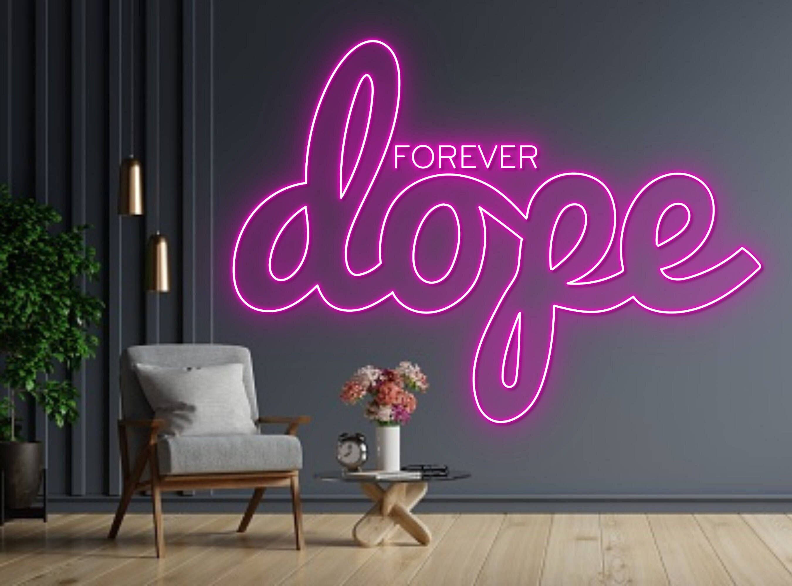 Dope Forever Neon Sign Weed Leaf Neon Art Wall Decor