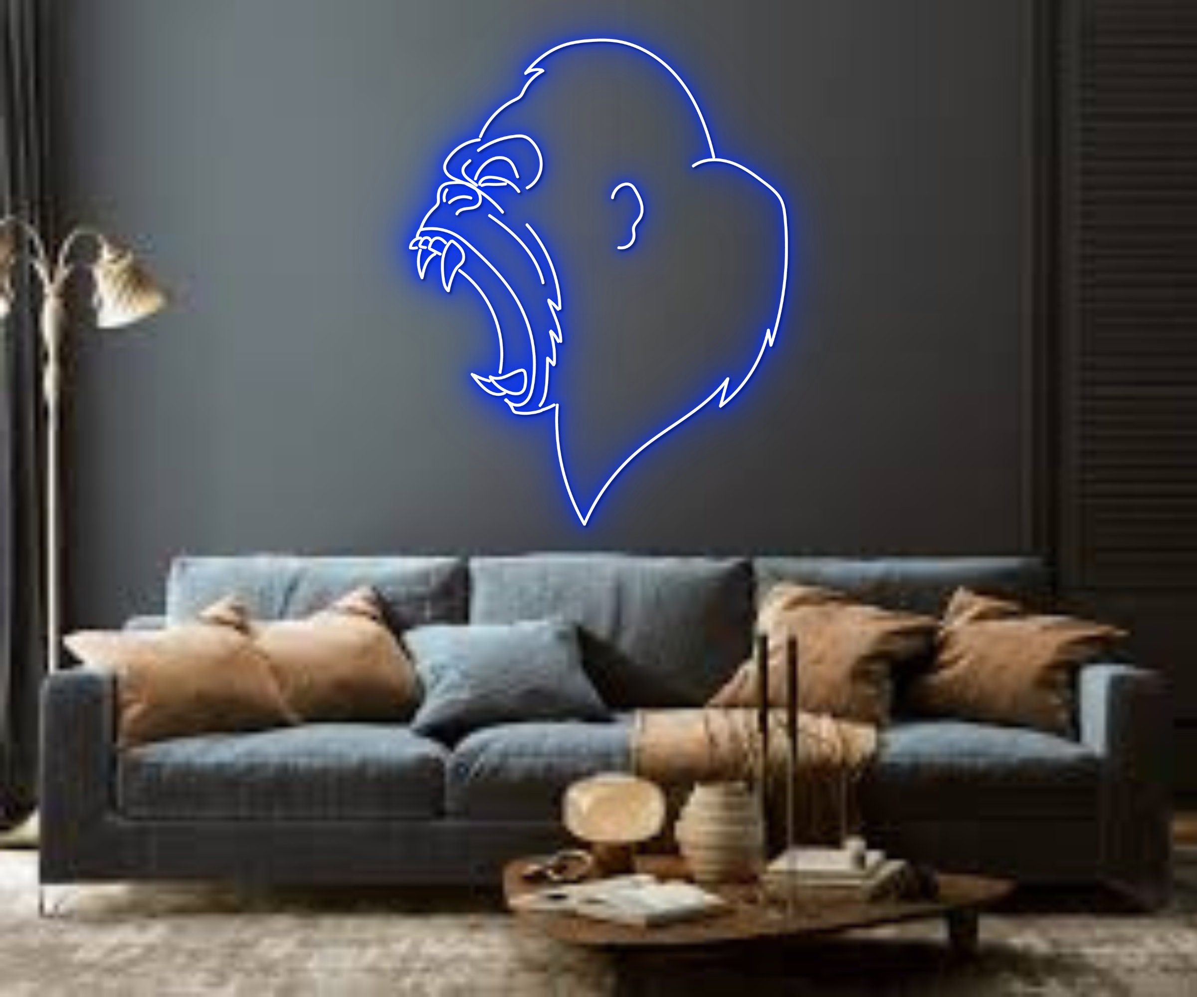 Gorilla Monkey Chimpanzee Roar Neon Sign