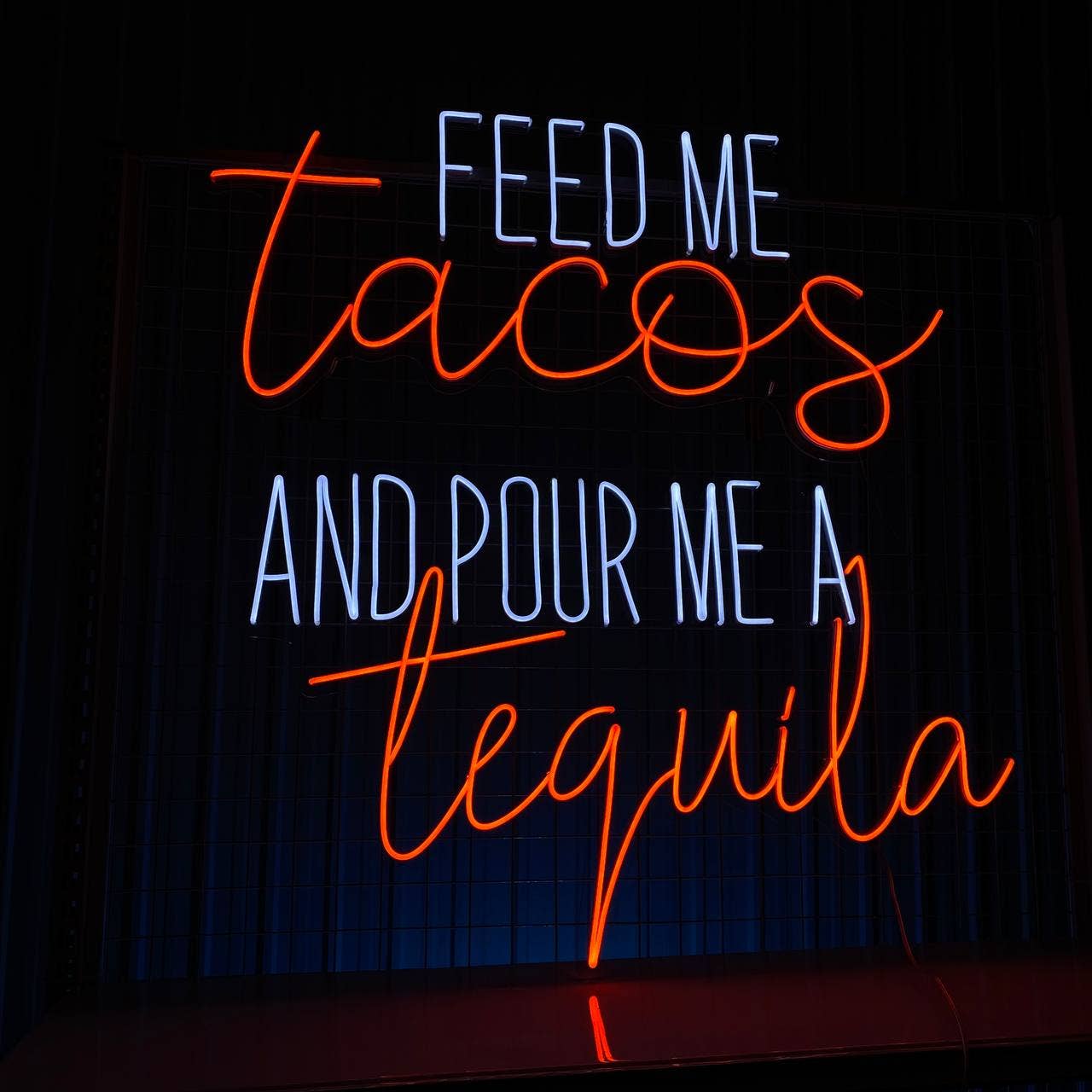 Feed Me Tacos Tequila Neon Sign Restaurant Wall Decor