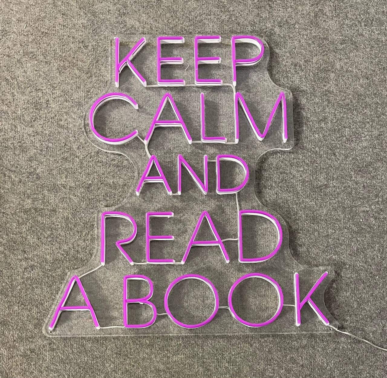 Keep Calm And Read A Book Neon Sign Store Library Decor