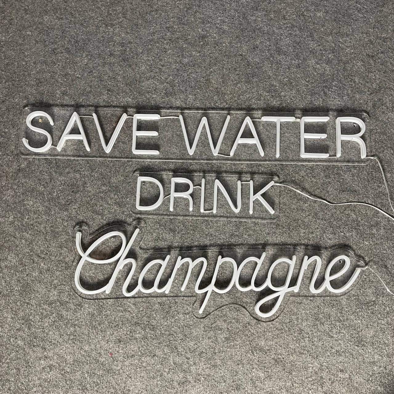 Save Water Drink Champagne Neon Sign Bar Bub Wall Decor