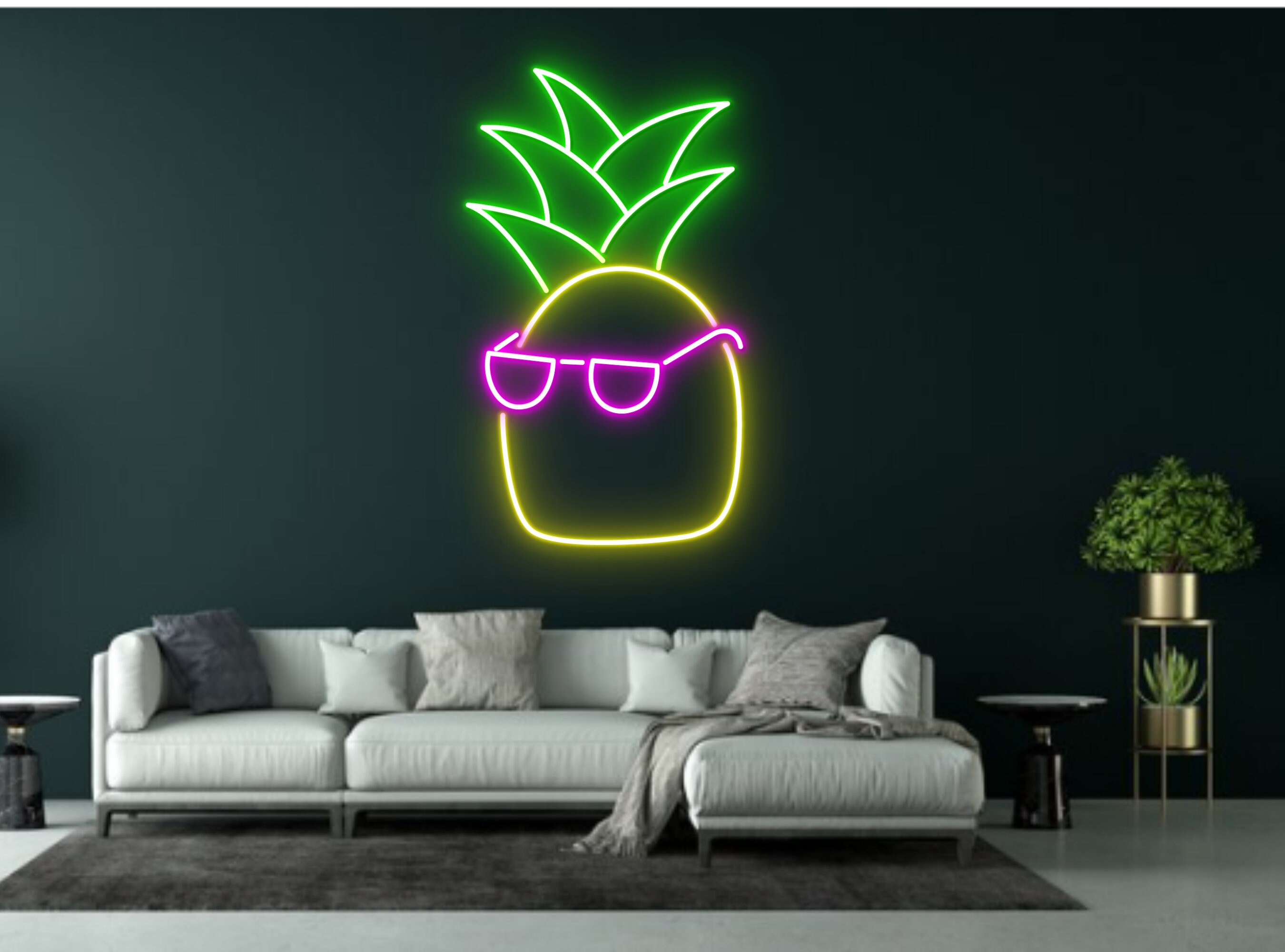 Pineapple with Glasses Neon Sign