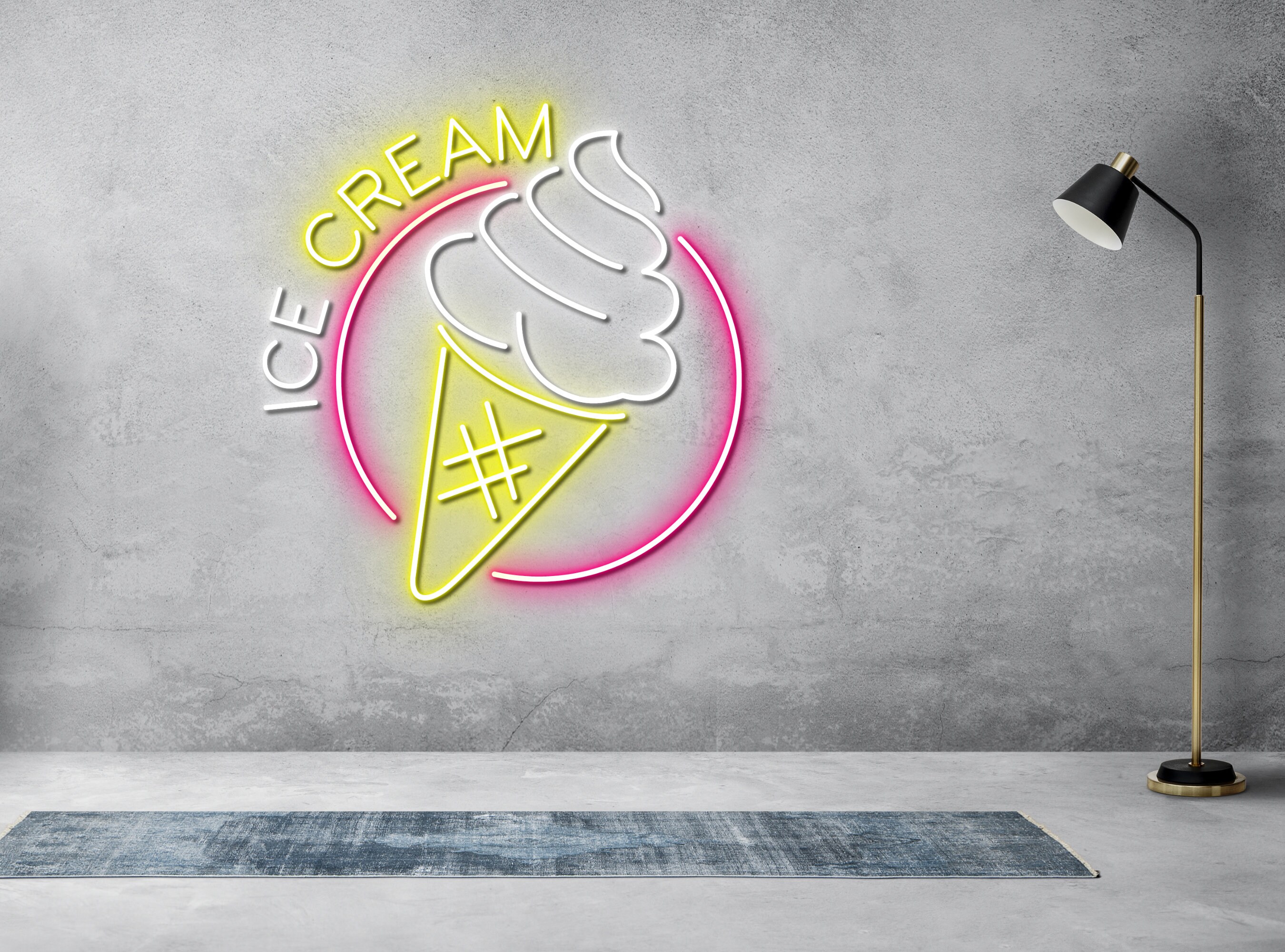 Ice Cream Neon Sign Wall Art Decor Gift