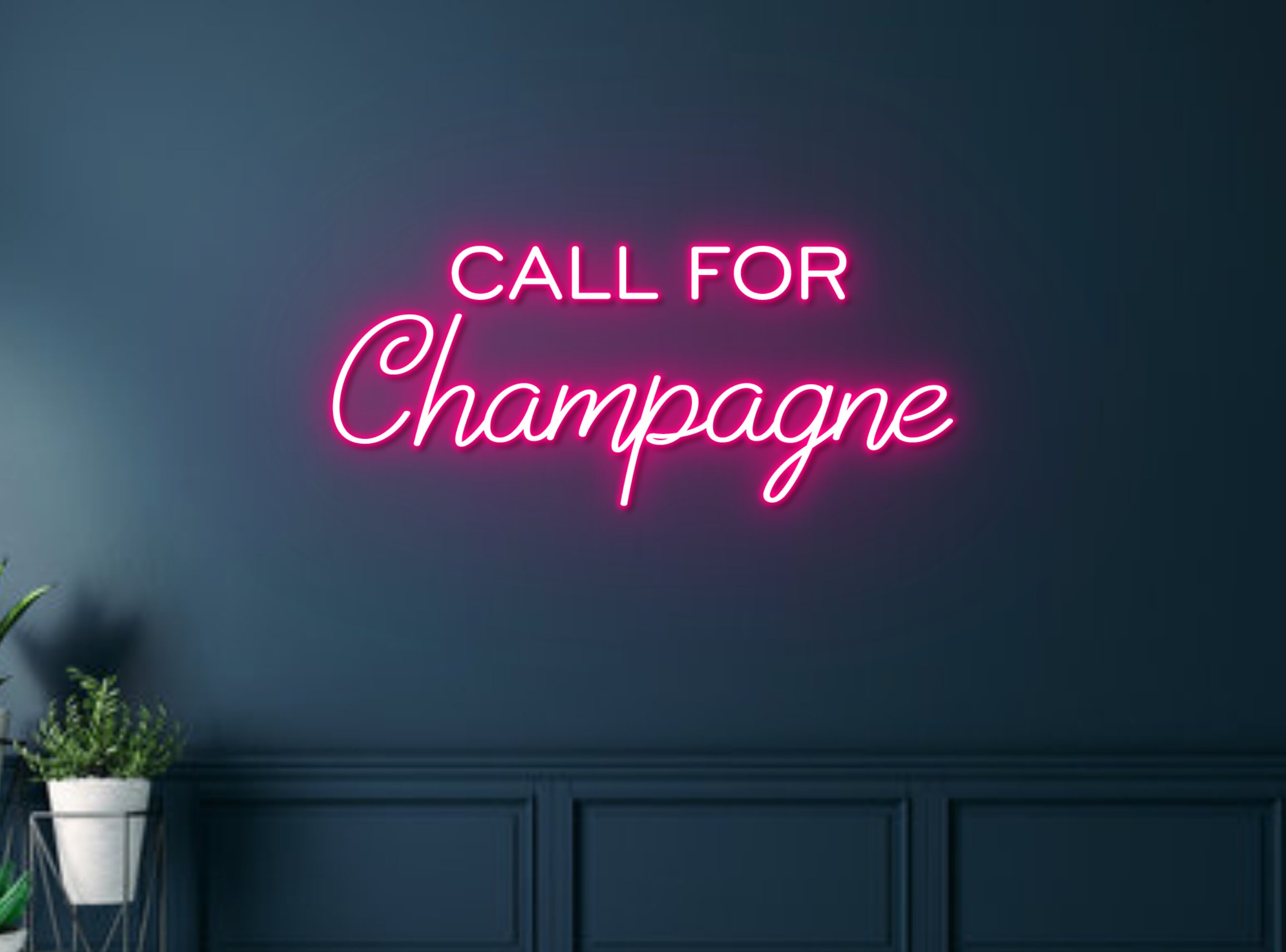 Call For Champagne Neon Sign Champagne Decor