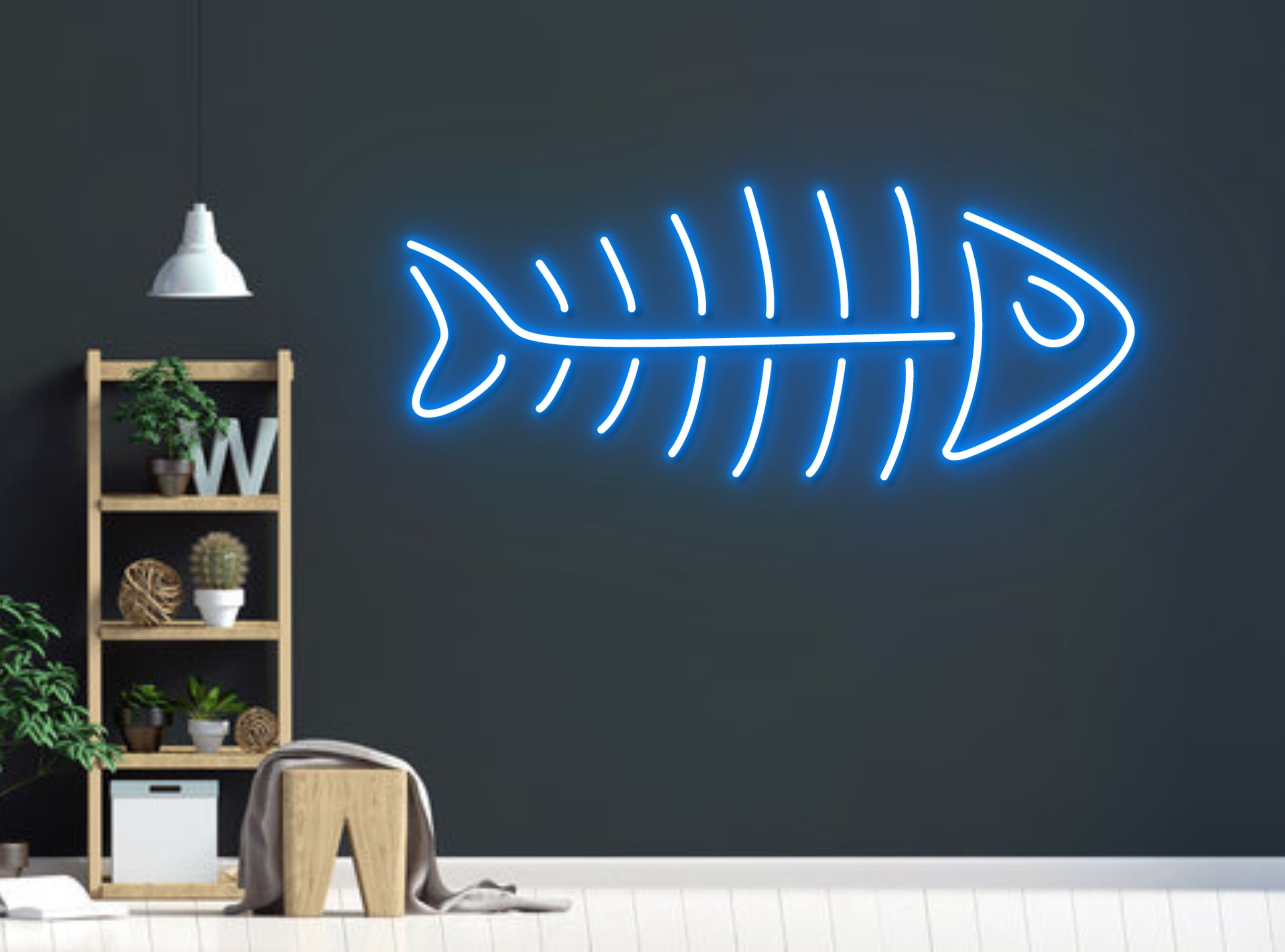 Skeleton Fish Neon Sign