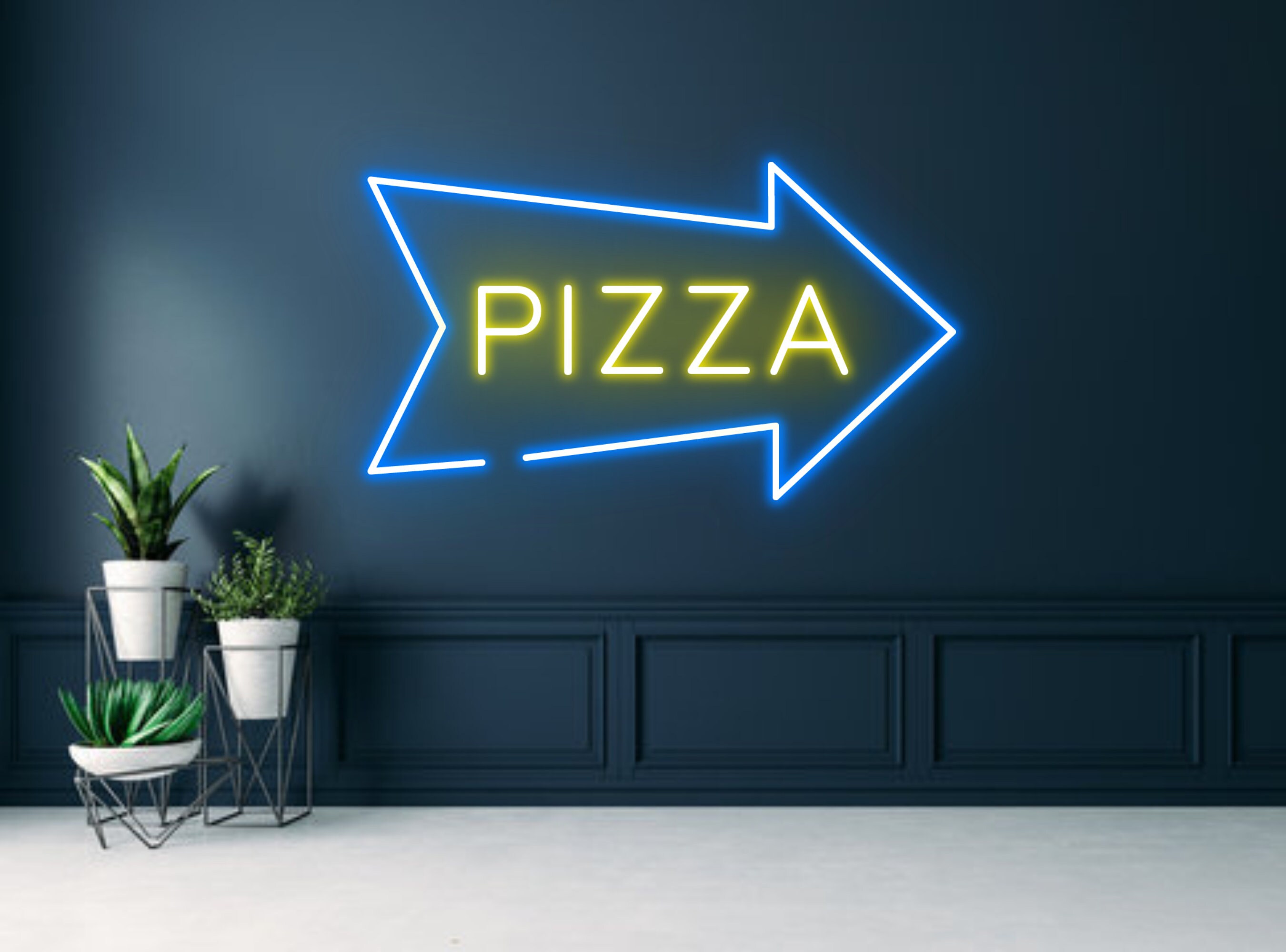 Pizza Open The Slice Neon Sign Wall Decor