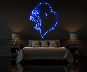 Gorilla Monkey Chimpanzee Roar Neon Sign