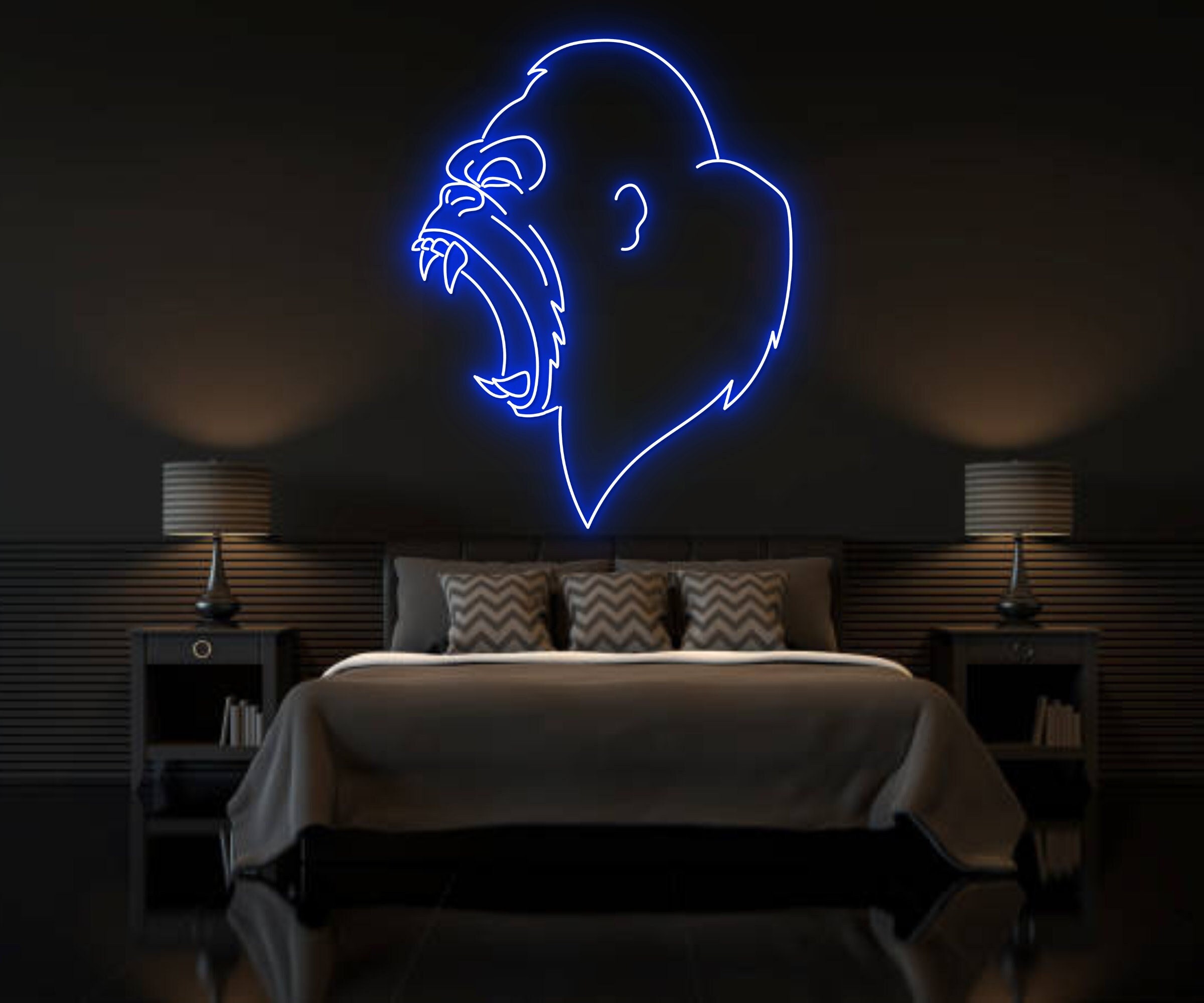 Gorilla Monkey Chimpanzee Roar Neon Sign