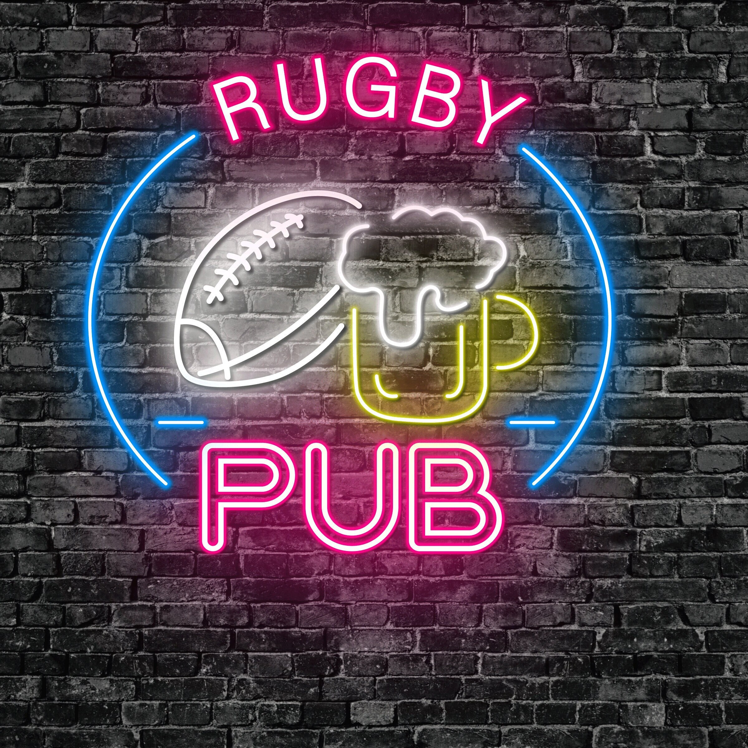 Rugby Football Pub Neon Sign Decor Signage