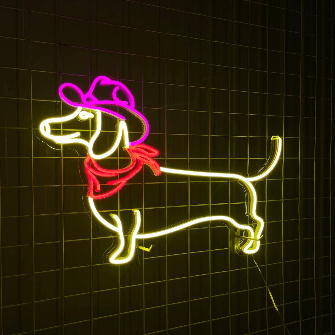 Sausage Dog Cowboy Neon Sign Pet Lover Led Light