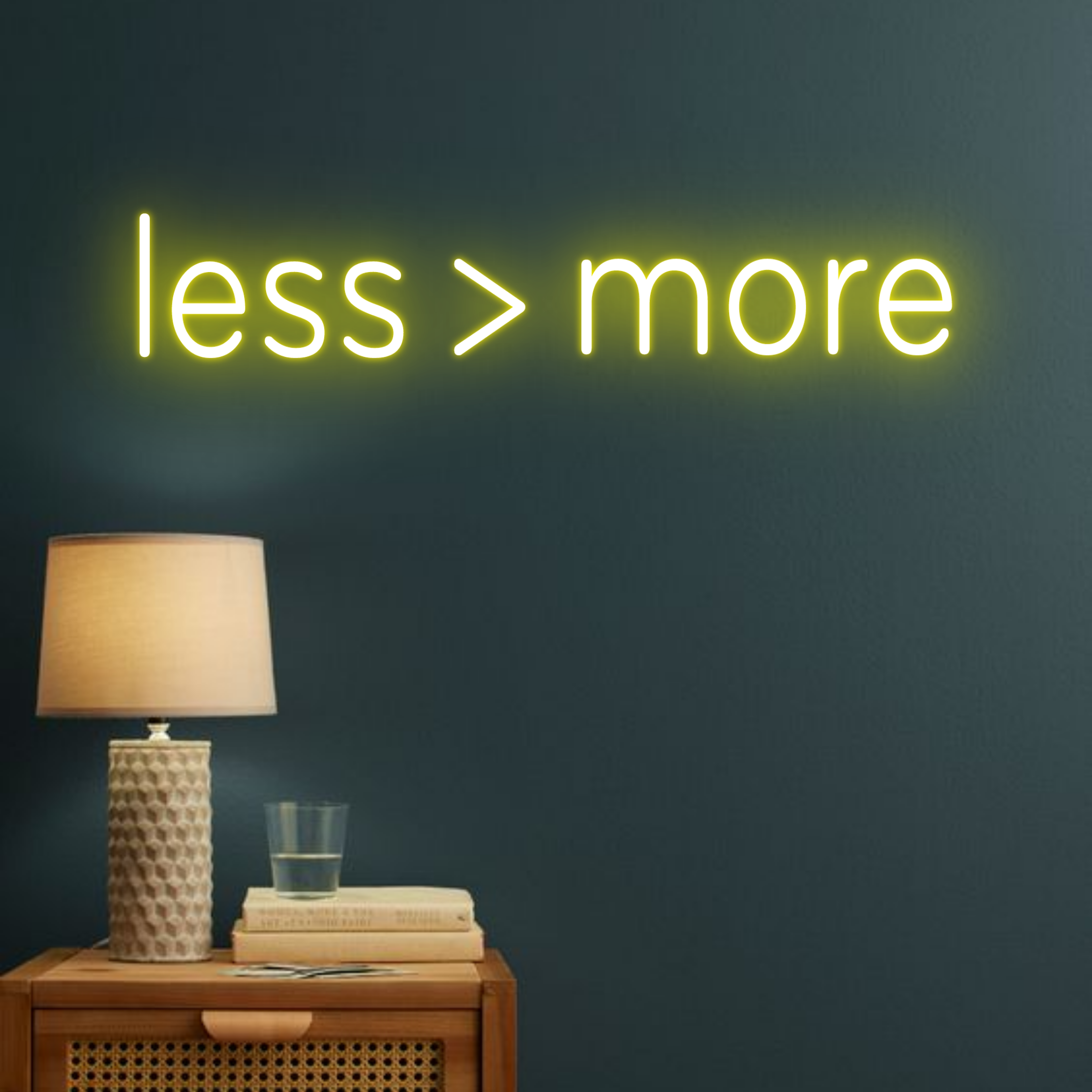Less Is More Neon Sign Long-lasting Office Decor