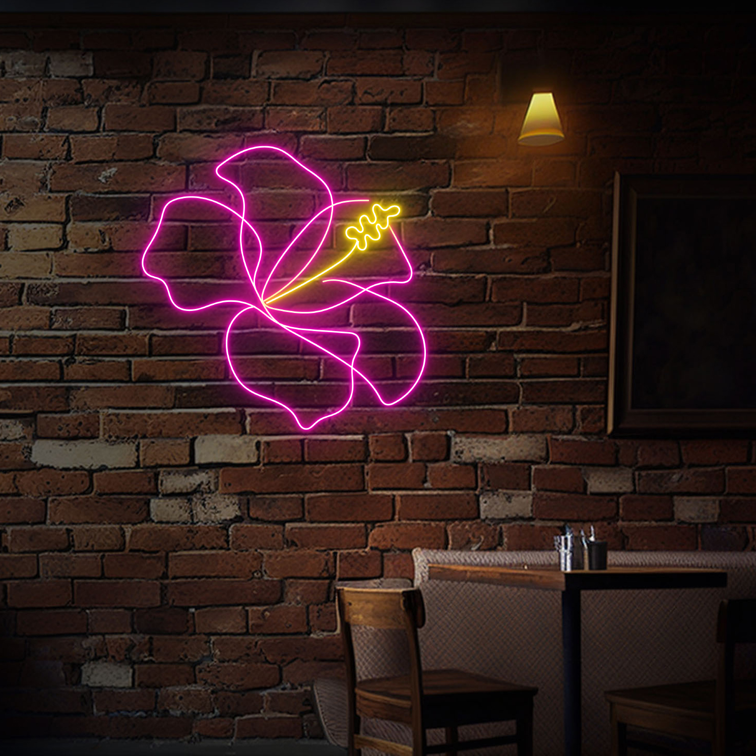 Hibiscus Flower Neon Sign Wall Art Decor