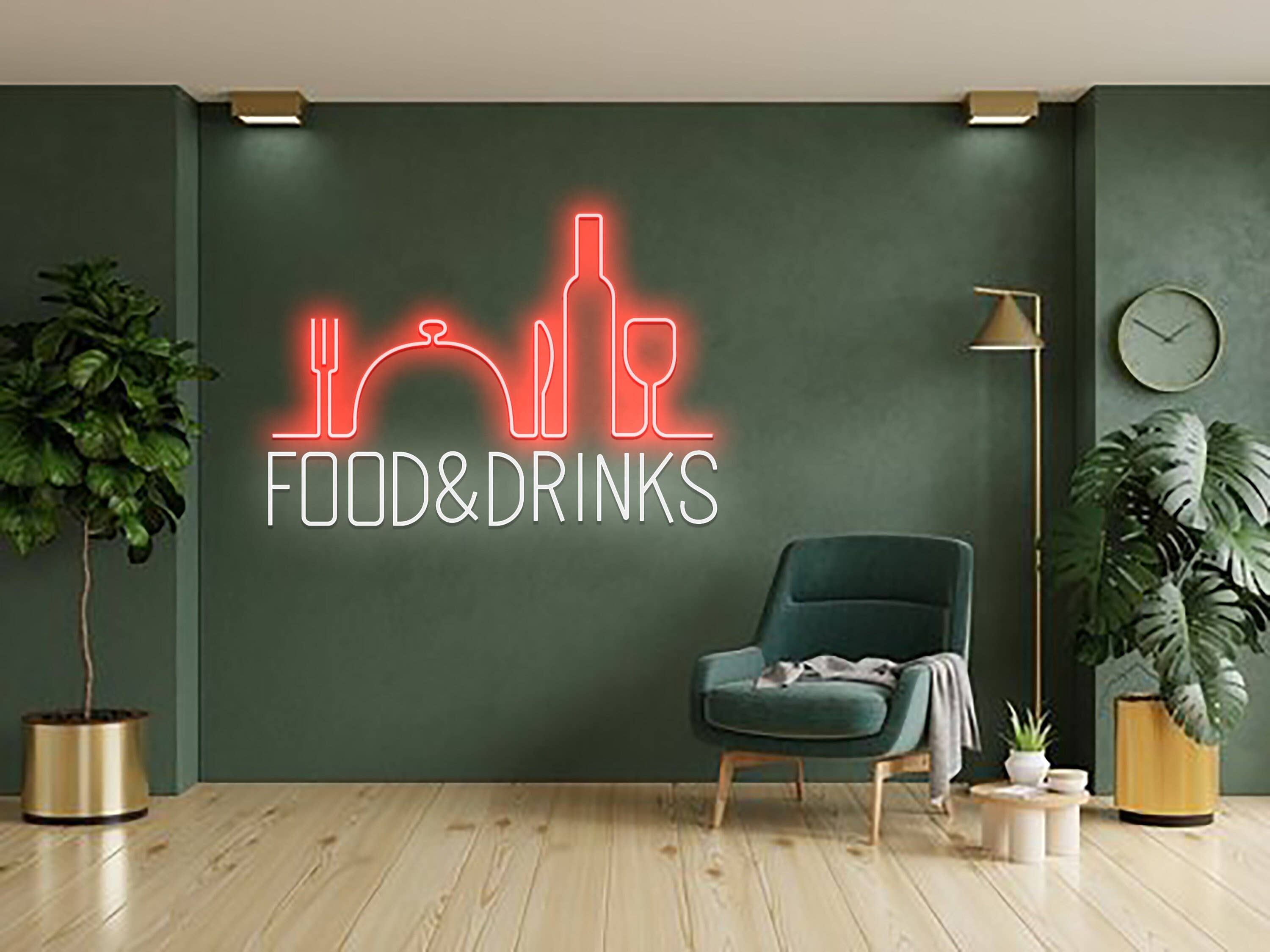 Food And Drinks Neon Sign Restaurant Welcome Signboard