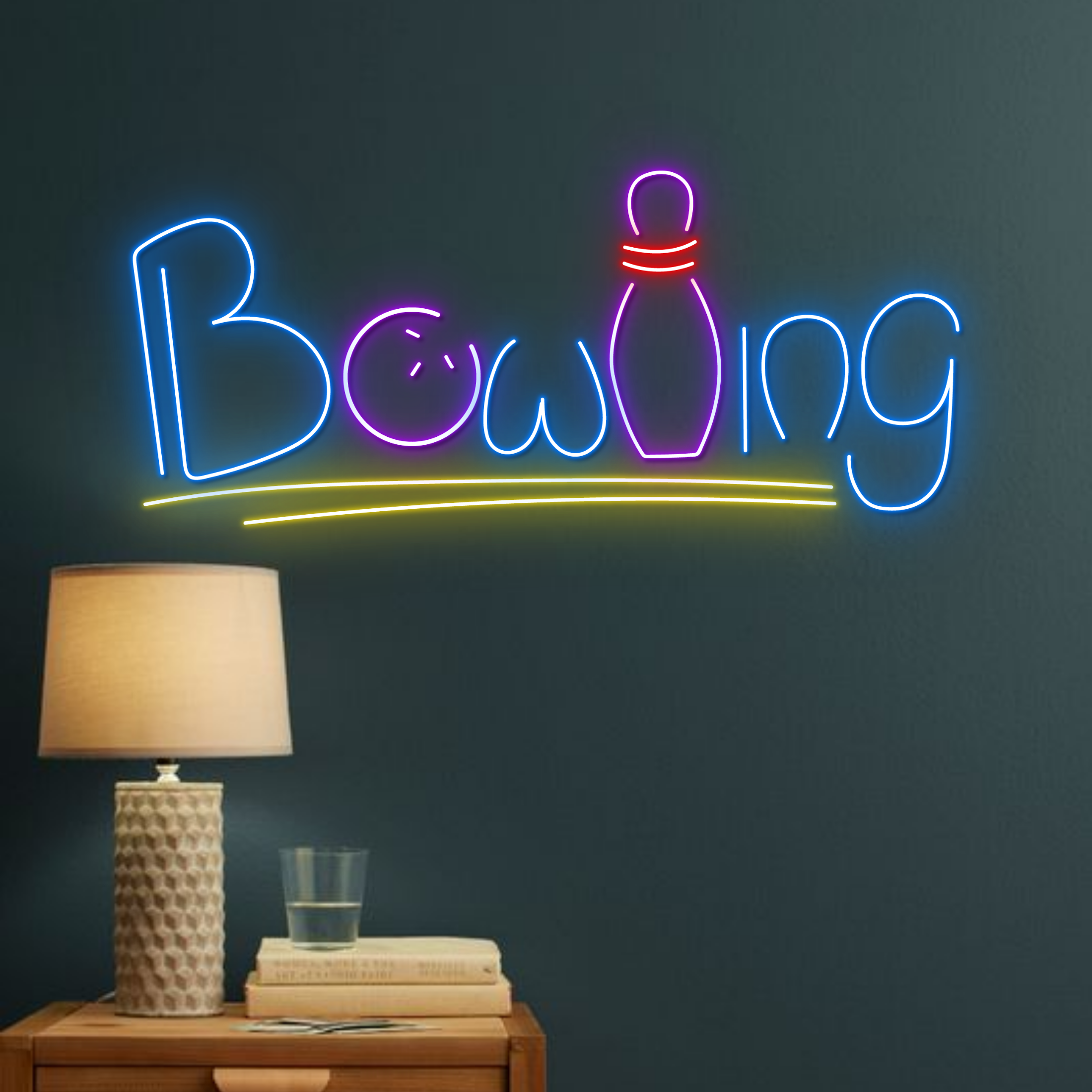 Bowling Ball Neon Sign Arcade Game Store Decor Signboard