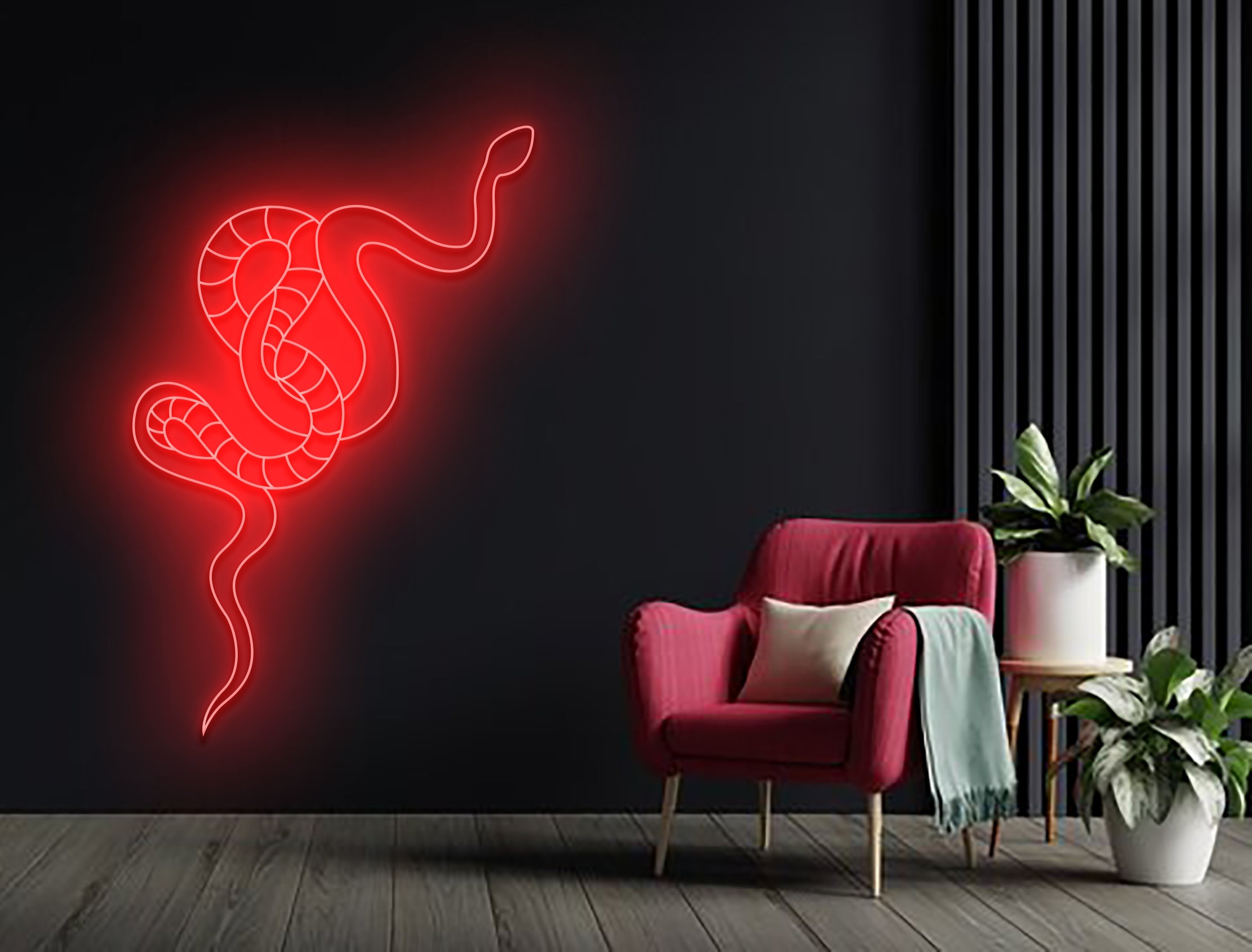 Snake Line Art Neon Sign Decor sign