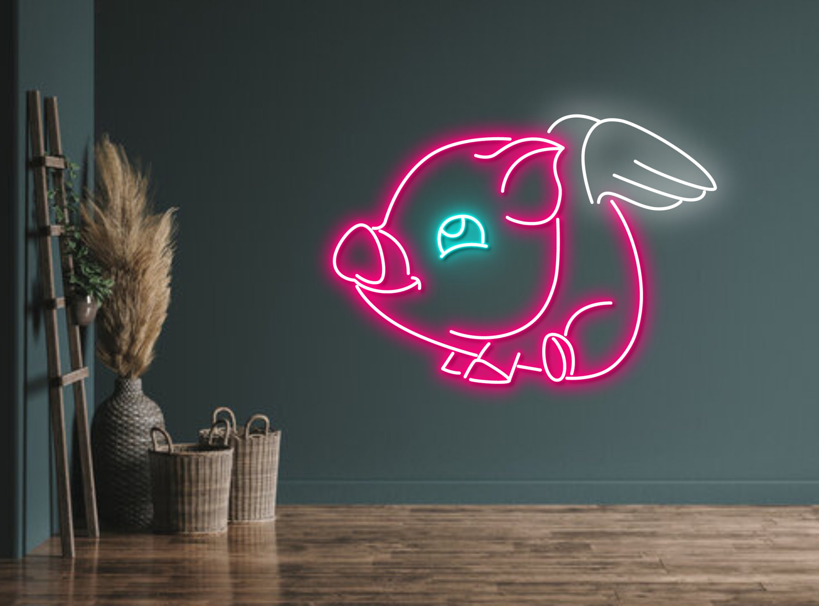 Pig With Wings Neon Sign Hanging Sign Wall Art