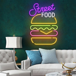 Street Food Neon Sign Fast Food Welcome Signboard