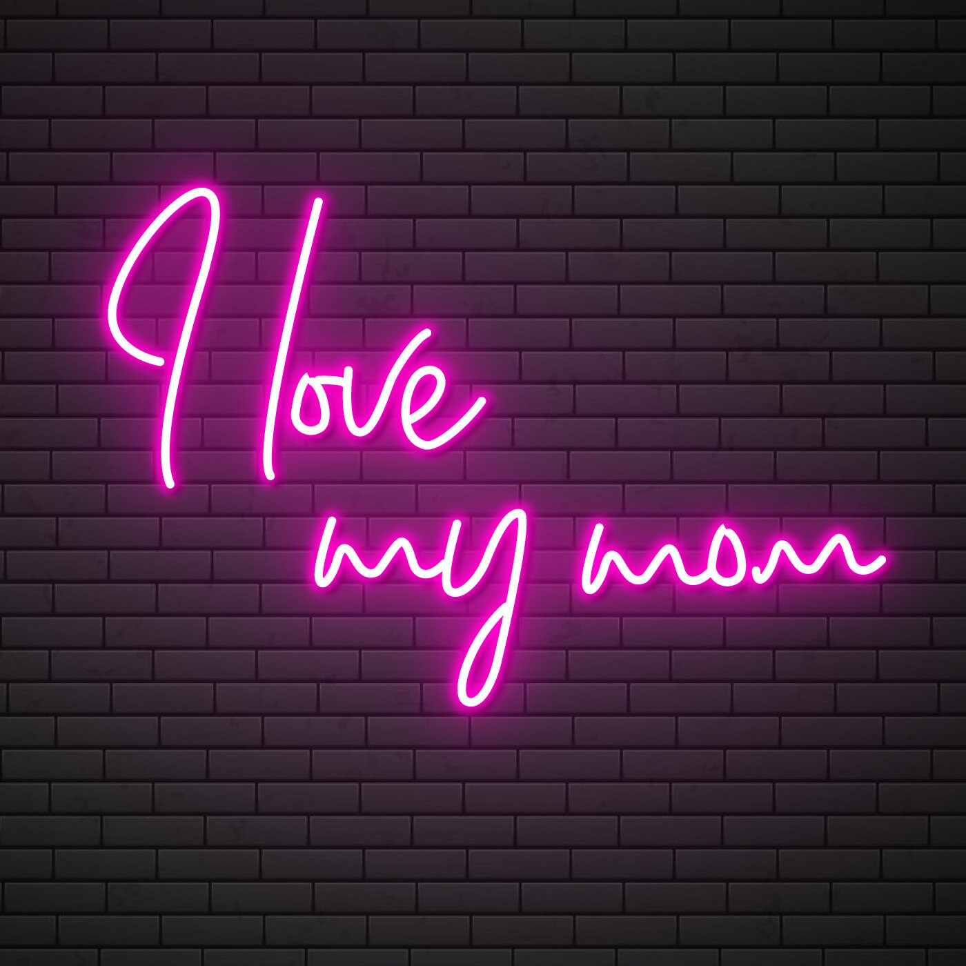 I Love You Mom Neon Sign Hanging Sign Wall Art