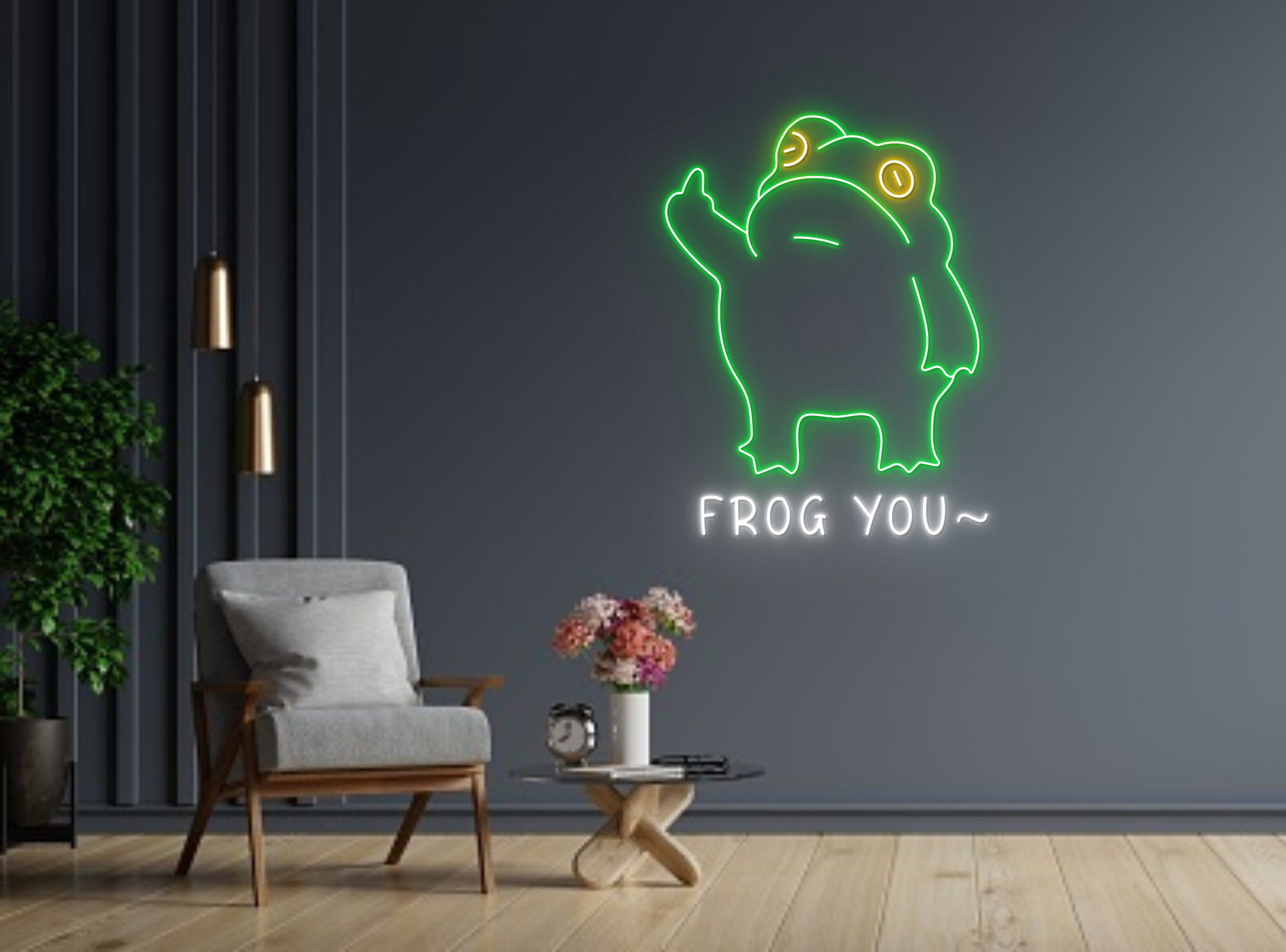 Frog You Cute Frog Show Middle Finger Neon Sign