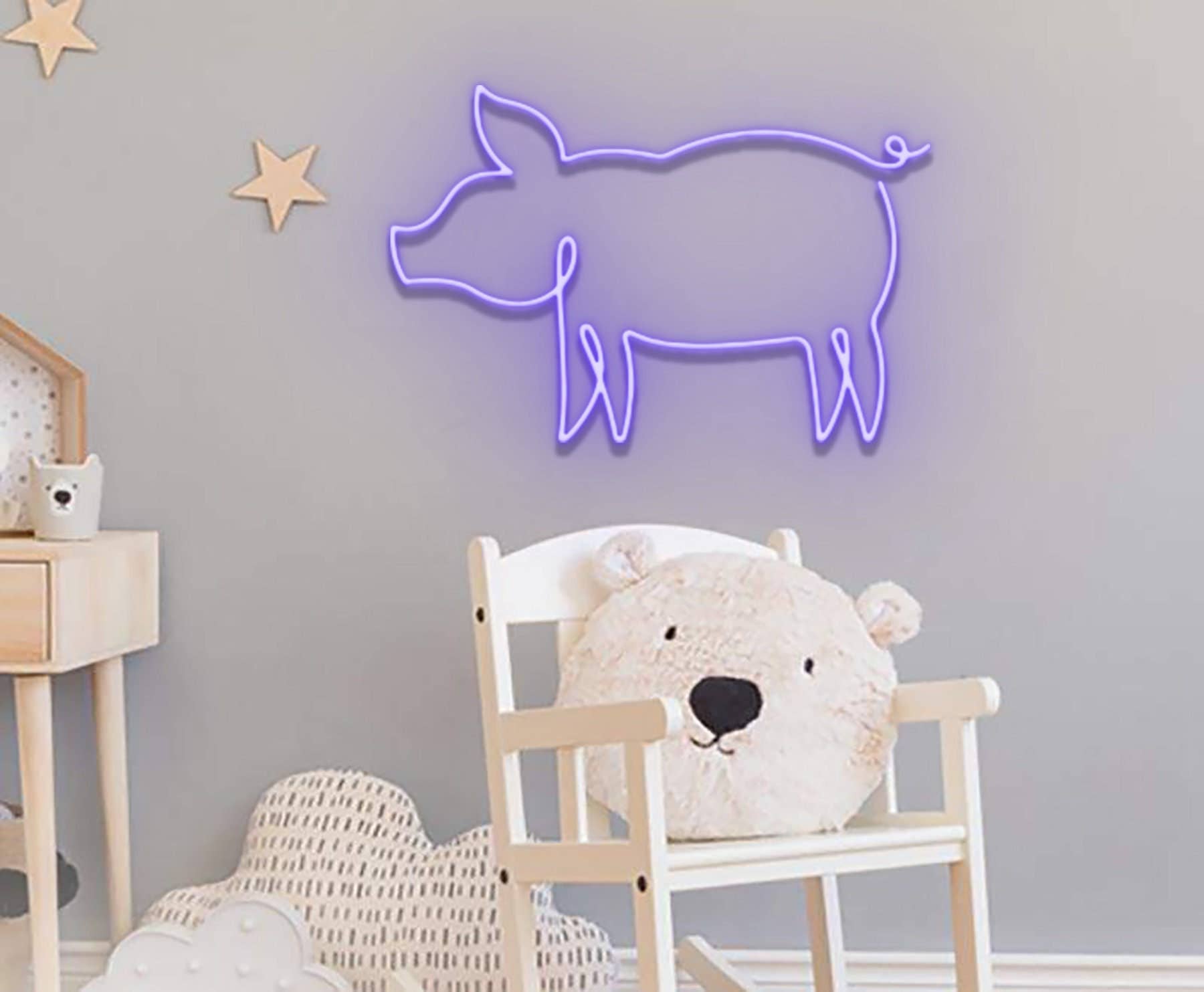 Pig Line Art Neon Signs