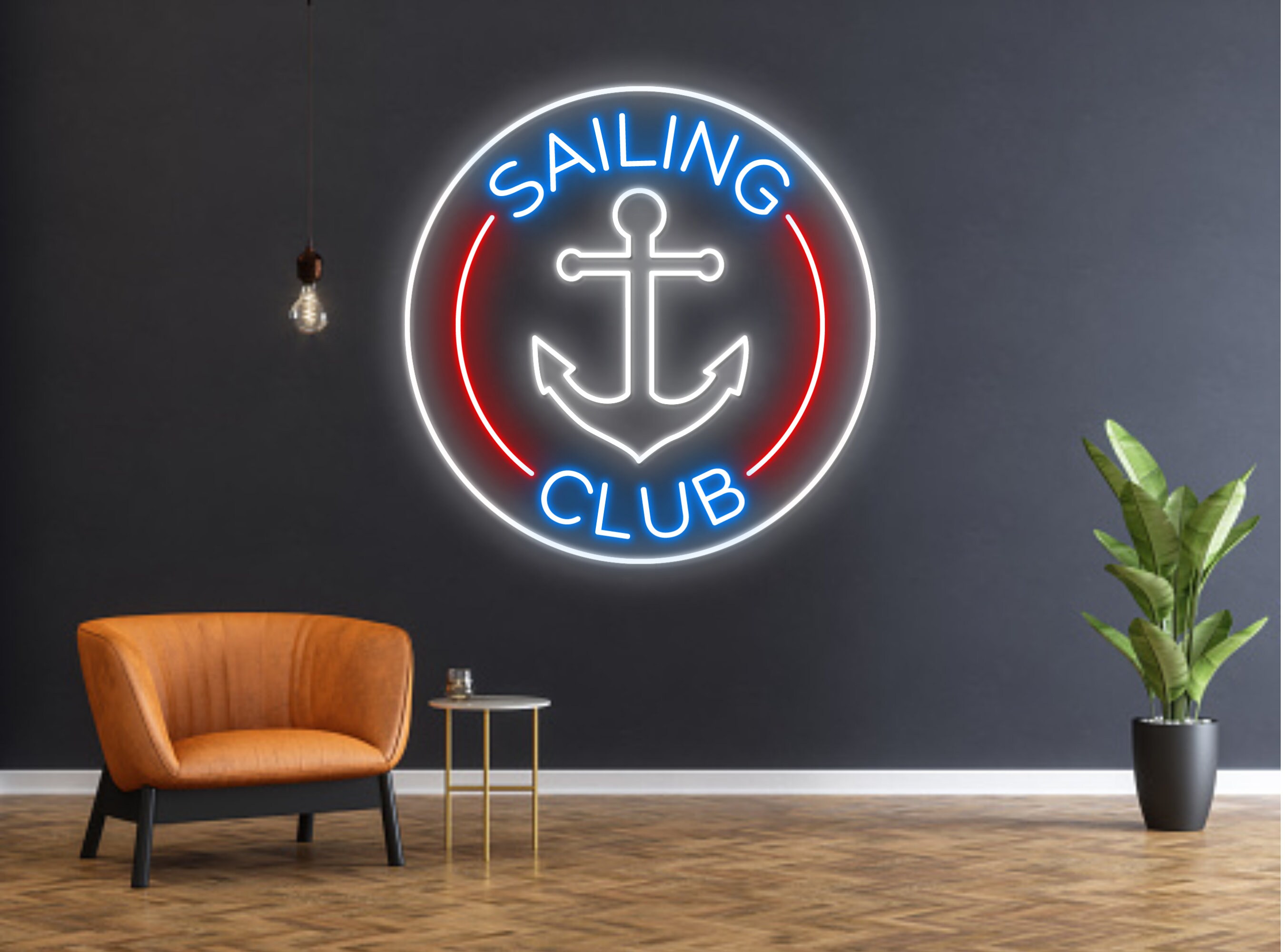 Sailing Club Anchor Beach Neon Sign Anchor Wall Decor