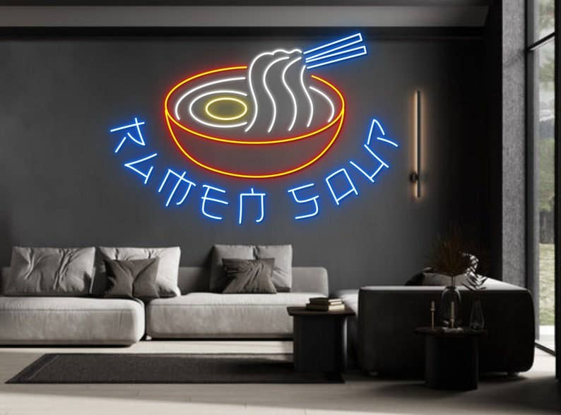 Ramen Soup Decor Neon Sign Ramen restaurant Decor
