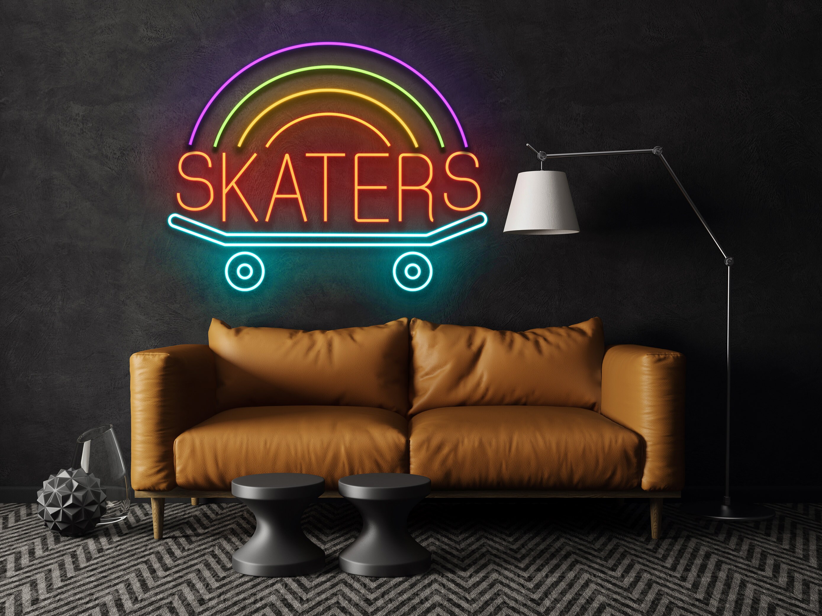 Skate Board Neon Signs Bedroom Decor