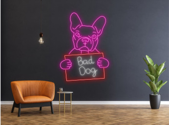 Prison Frenchie Dog Jailed Dog Neon Sign