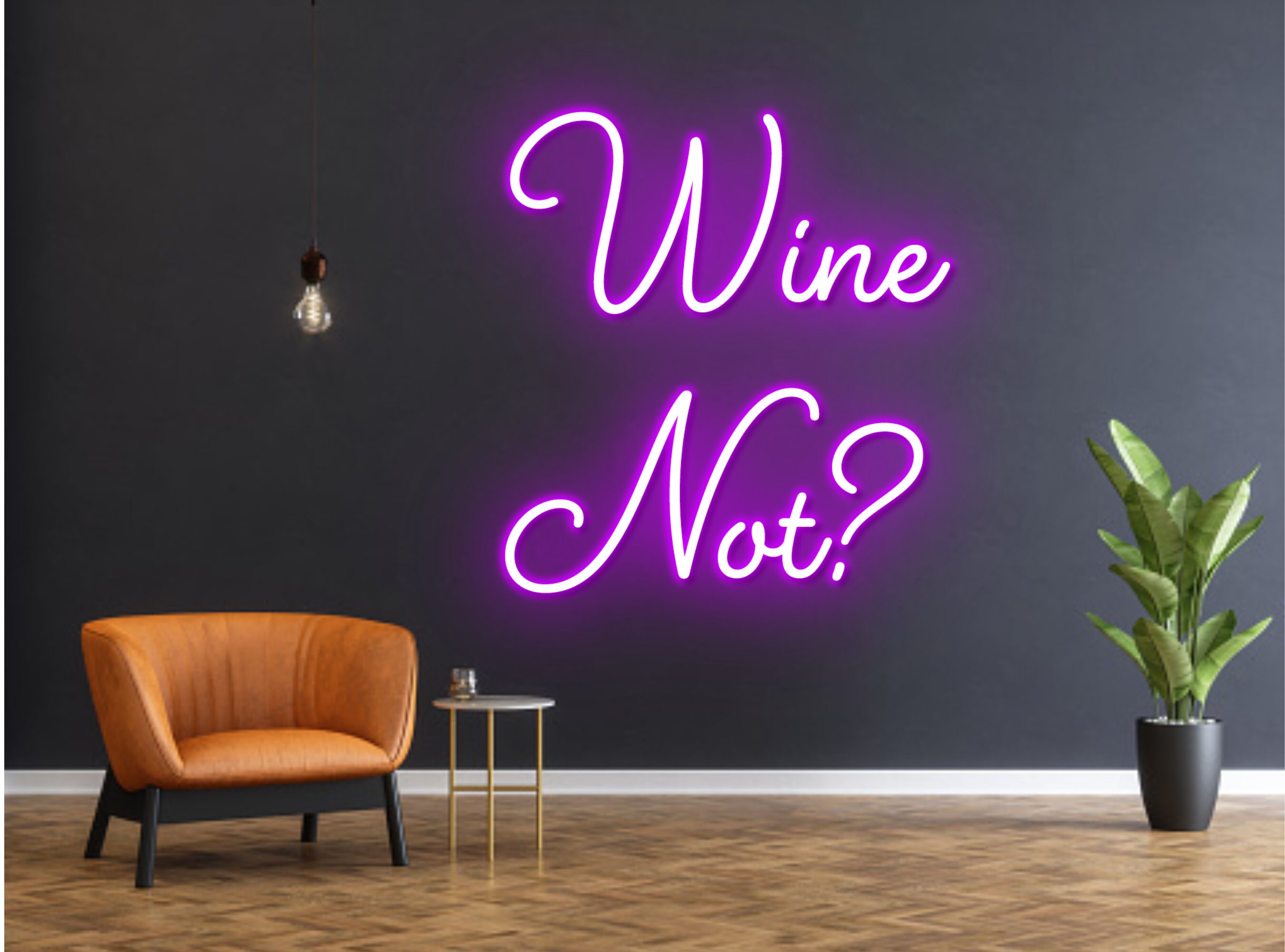 Wine Not Neon Sign Wine Quote Bar Pub Restaurant Wall Decor