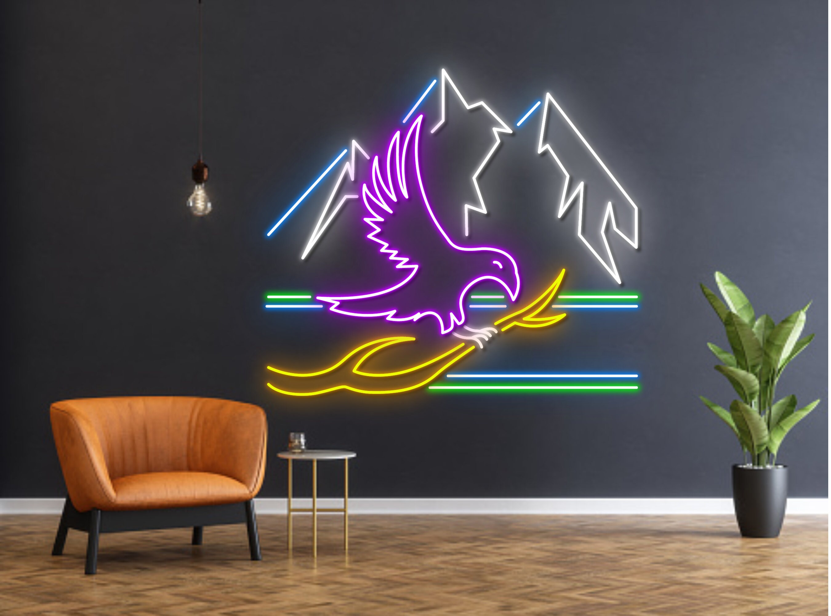 Crow Sitting On Branch Neon Sign Decoration Sign