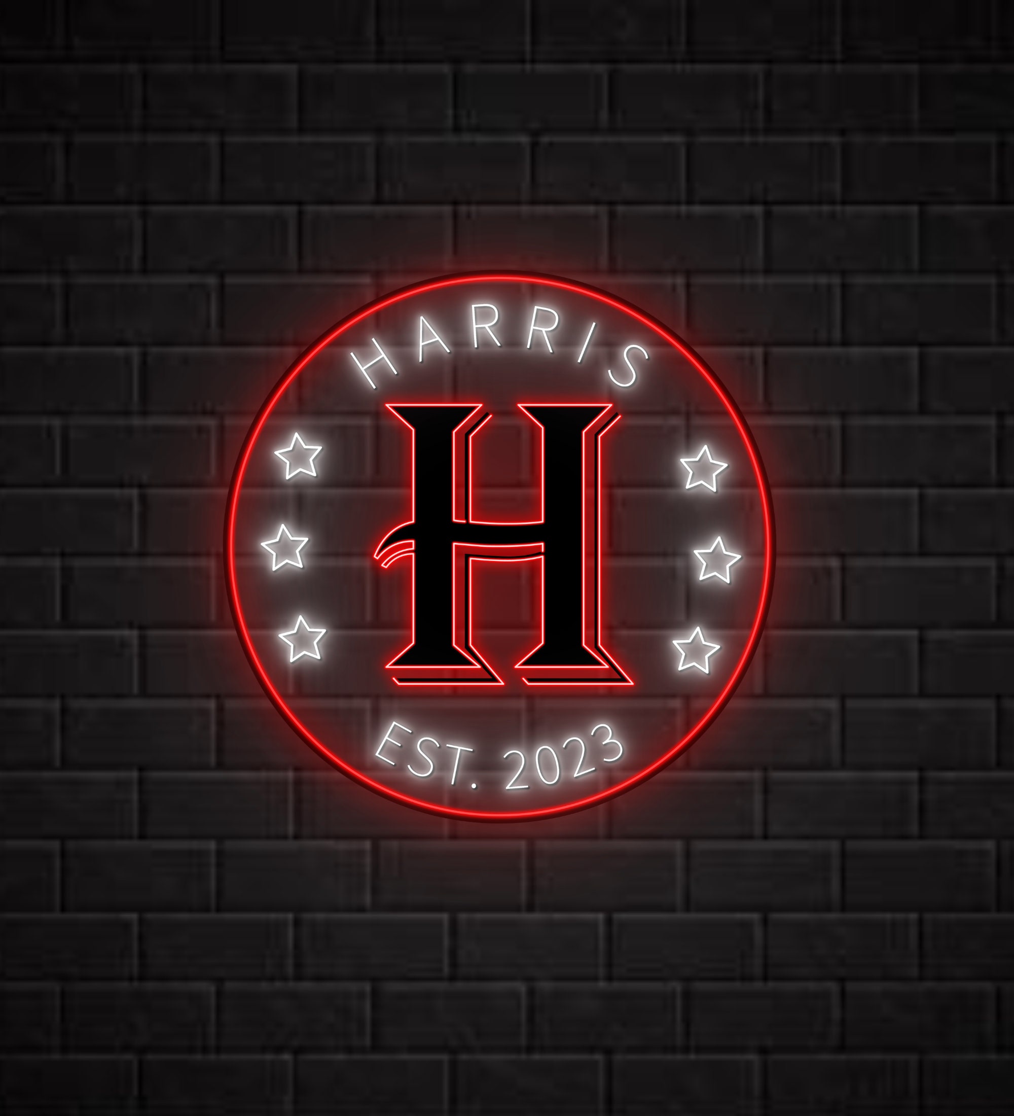 Personalized Family Name Neon Sign Neon Monogram