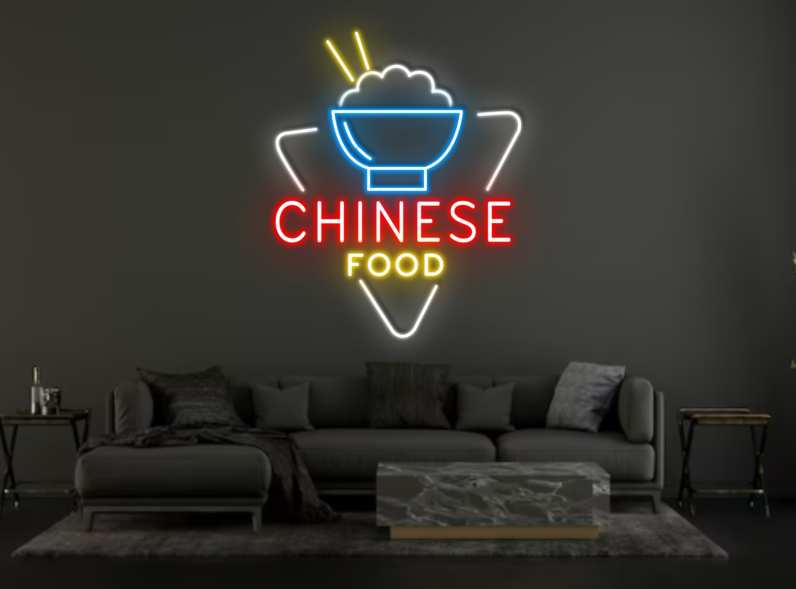 Chinese Traditional Food Restaurant Open Neon Signs