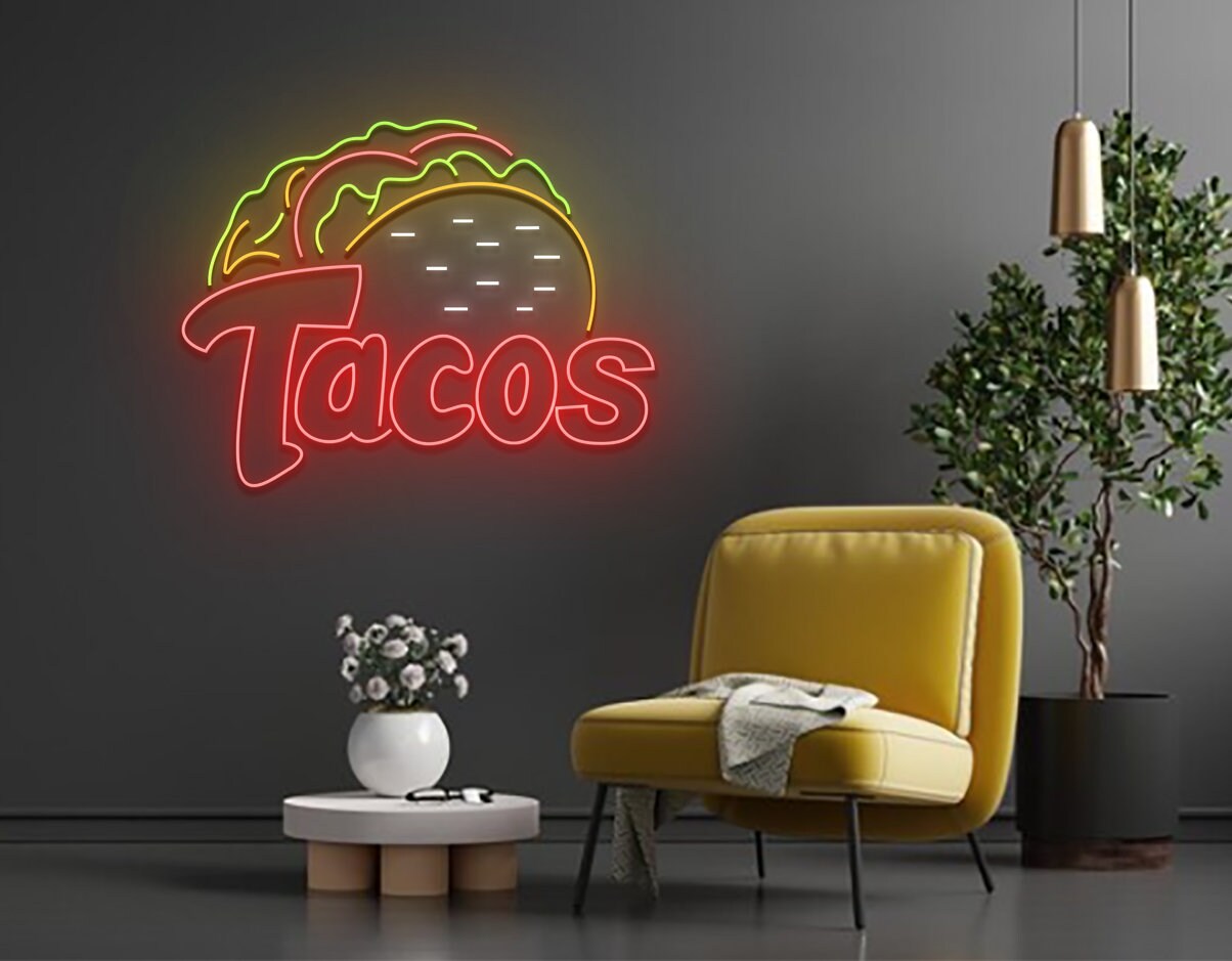 Tacos Food Restaurant Neon Sign Decoration Gift