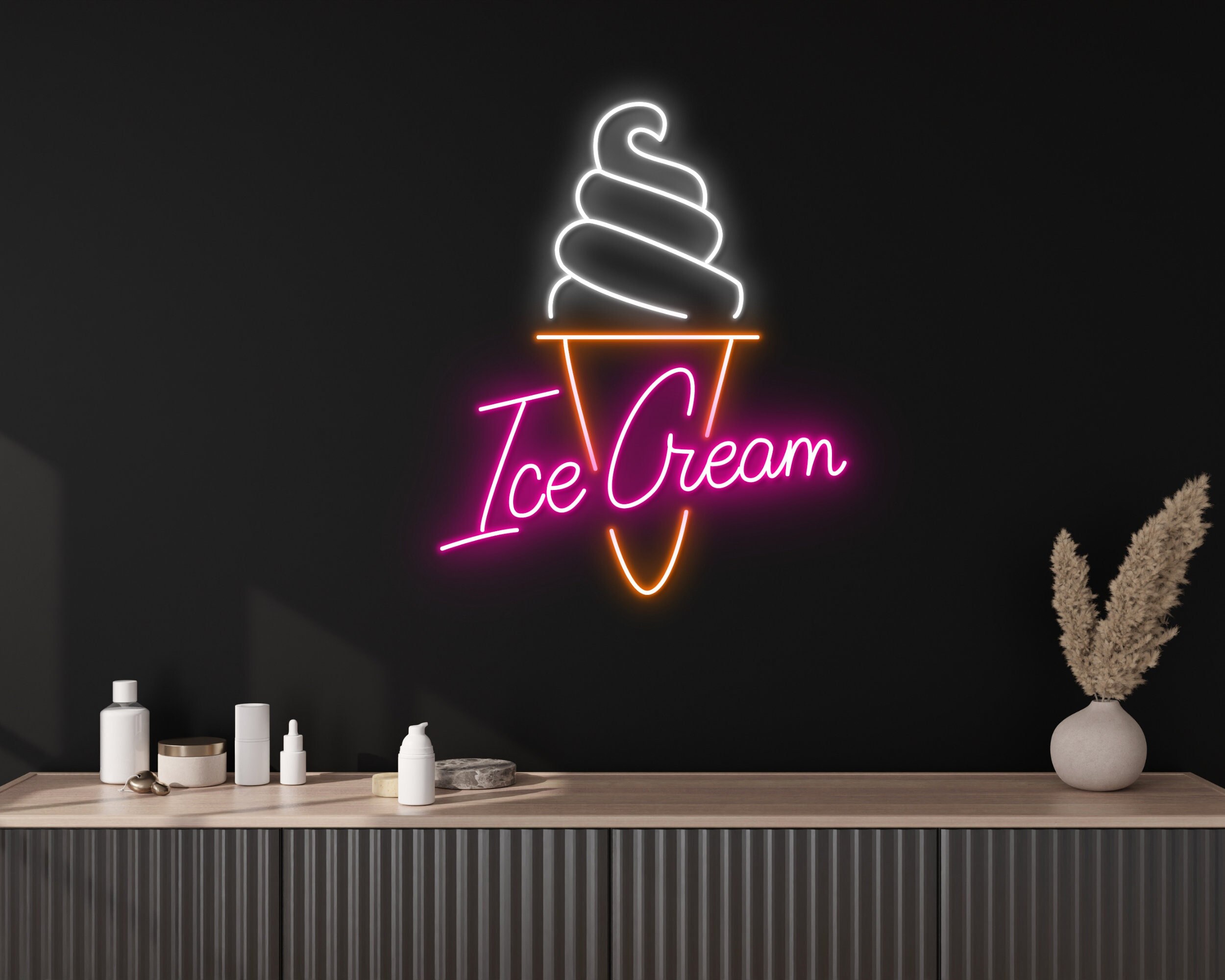 Ice Cream Neon Sign Decoration Gift Wall Art