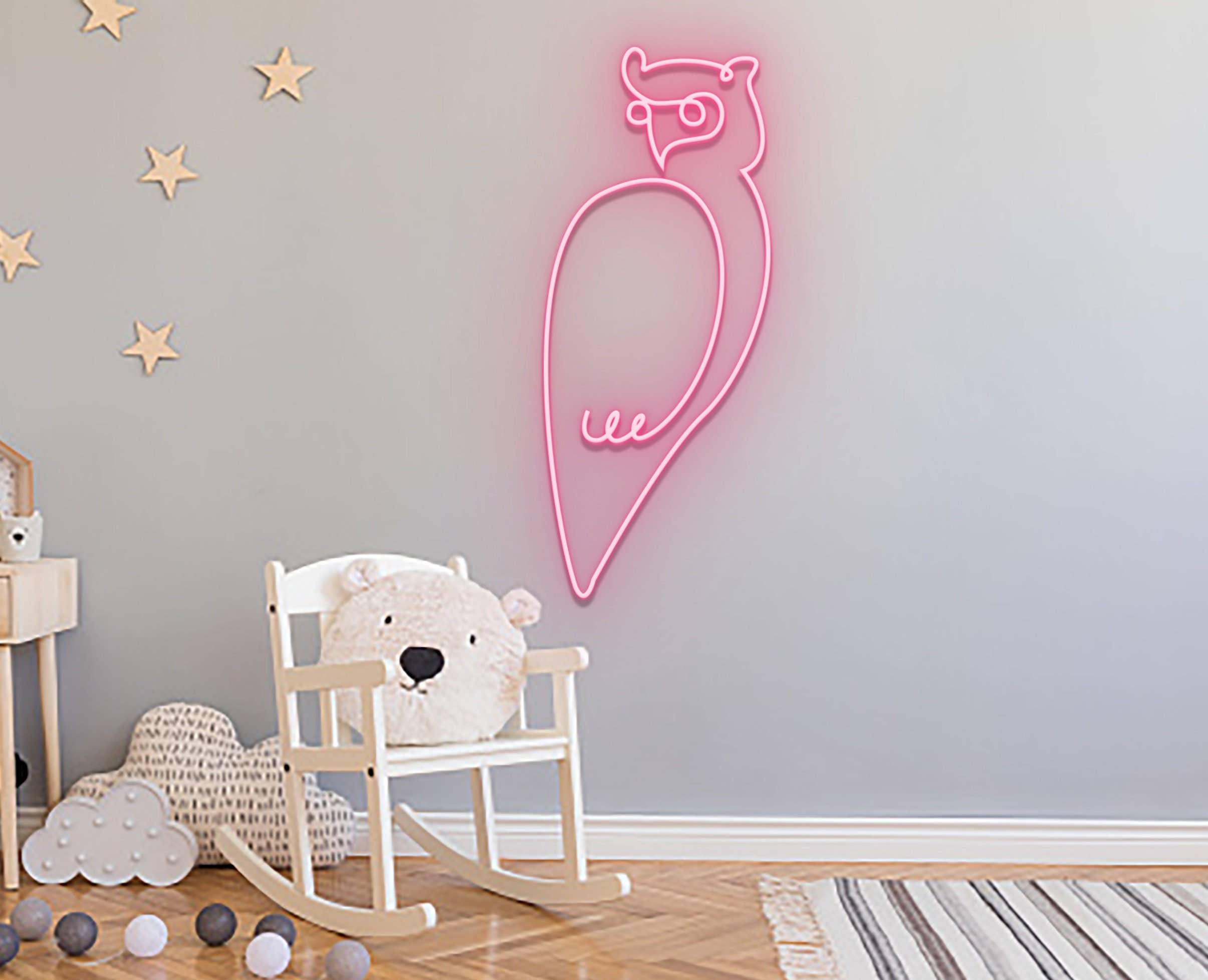 Owl Line Art Neon Signs Animal Wall Decor