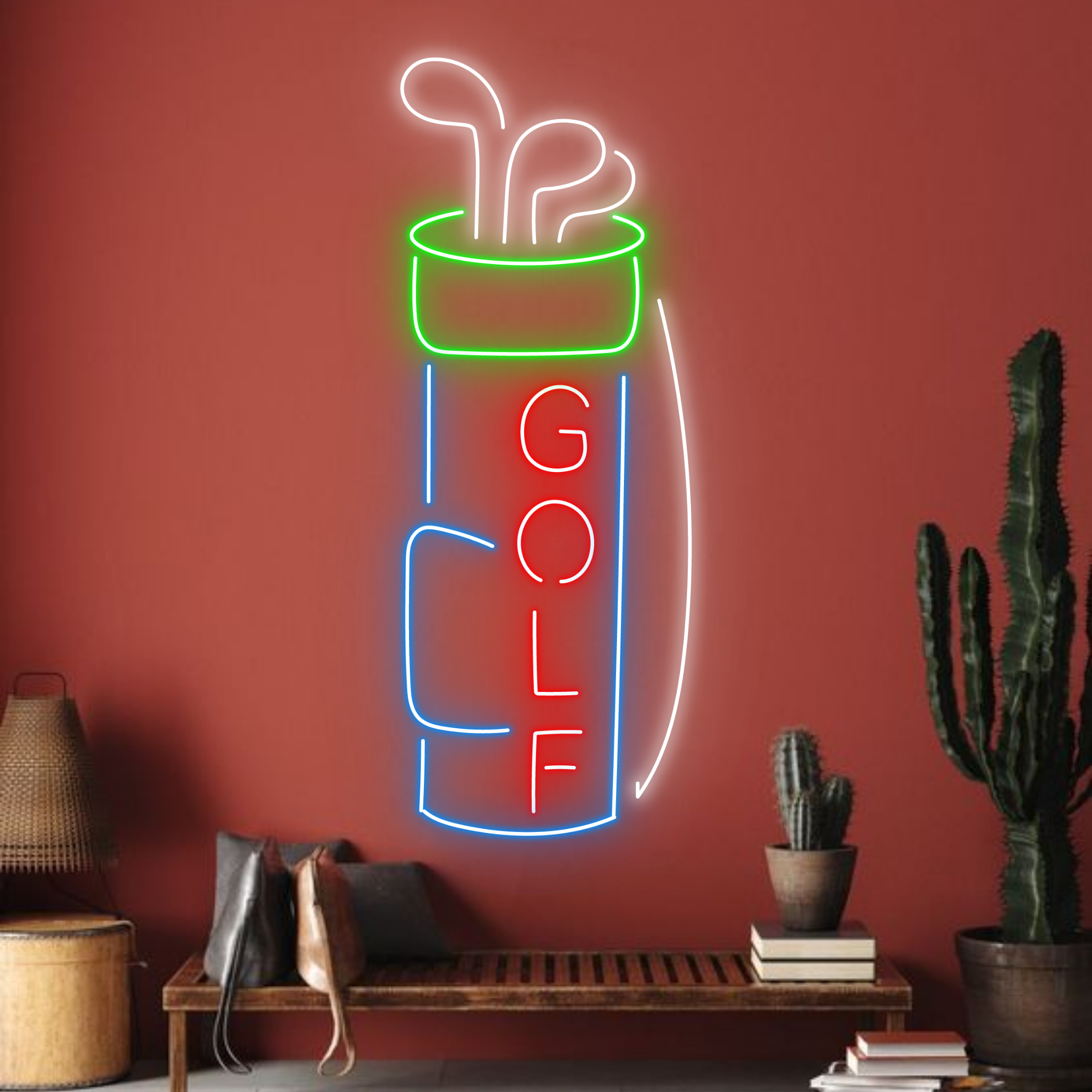 Golf Club Set Neon Sign Shop Store Decor Signboard