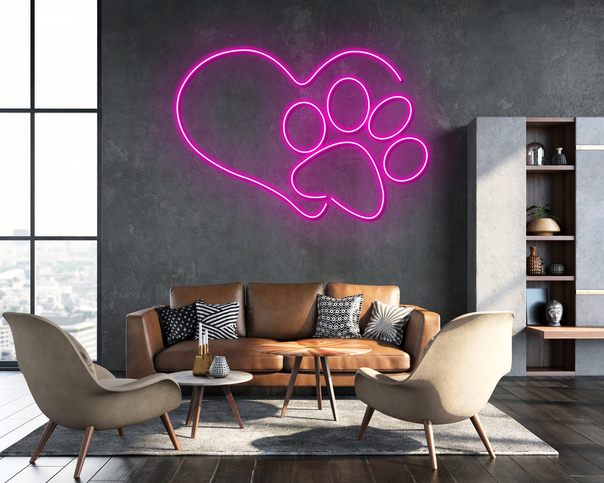 Dog Paw Neon Sign Wall Decoration