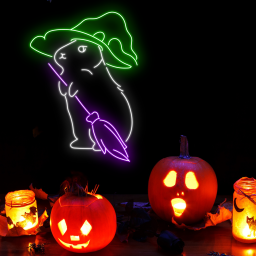 Mouse Hat Neon Signs Halloween Long-lasting Decor