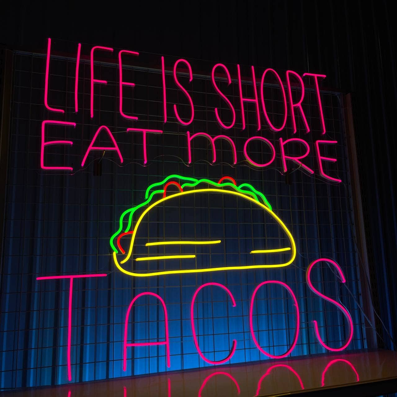 Eat More Tacos Neon Sign Restaurant Wall Decor Signboard