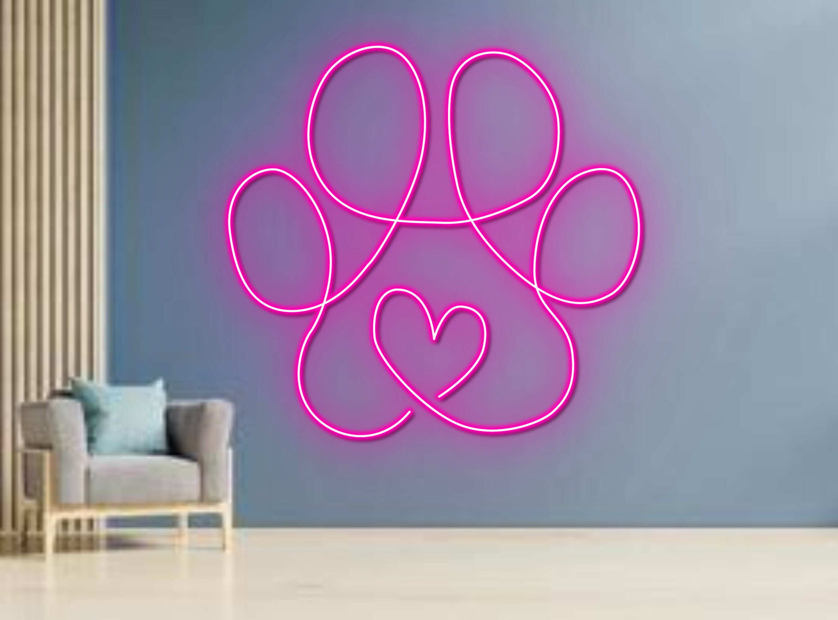 Dog Paw Neon Sign Decor sign