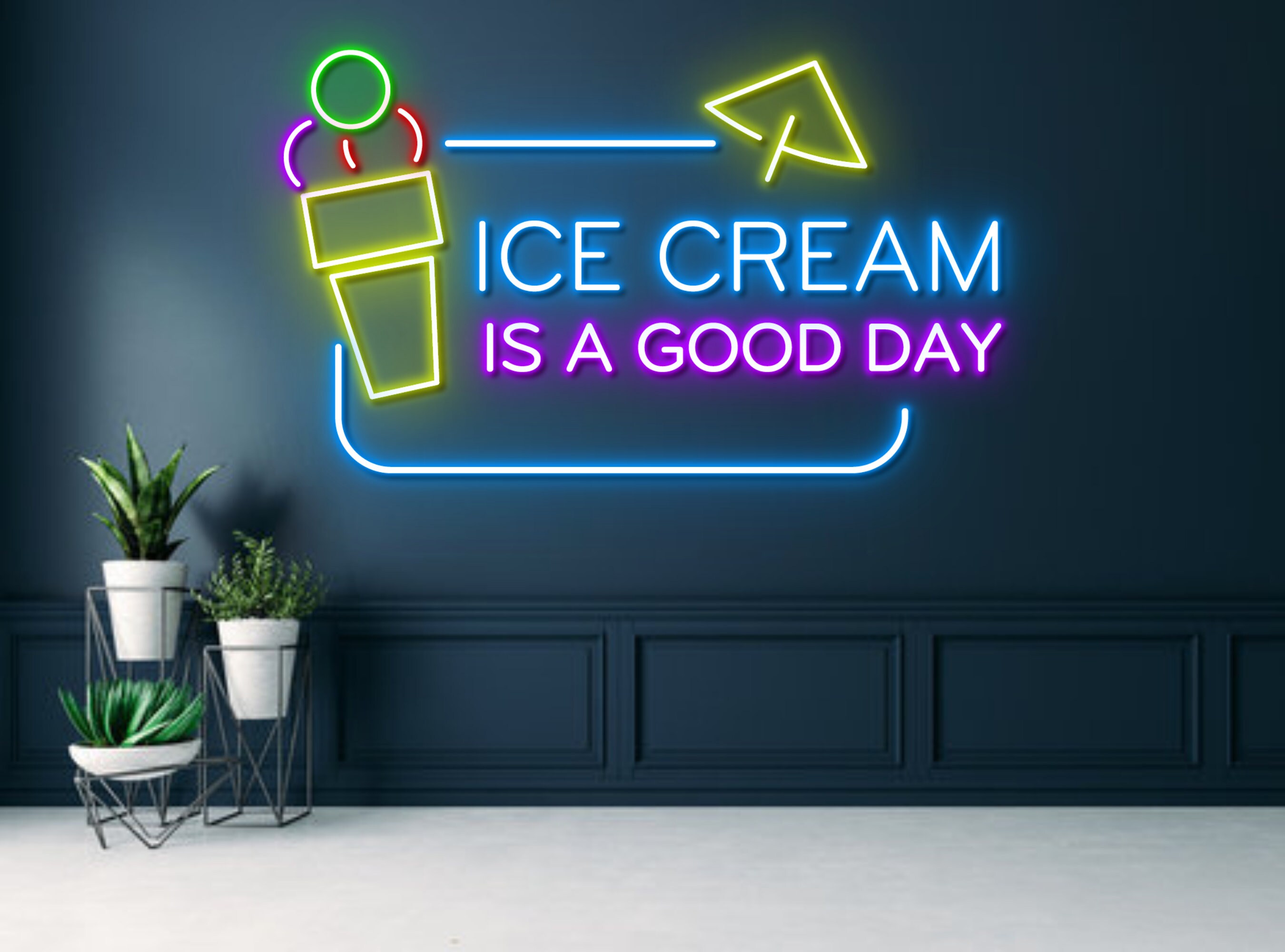 Ice Cream Neon Sign Decor Gift