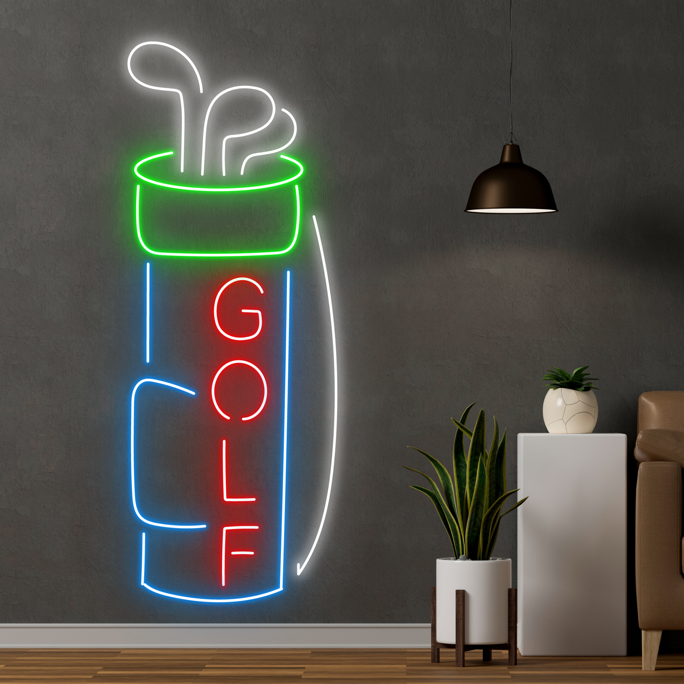 Golf Club Set Neon Sign Shop Store Decor Signboard