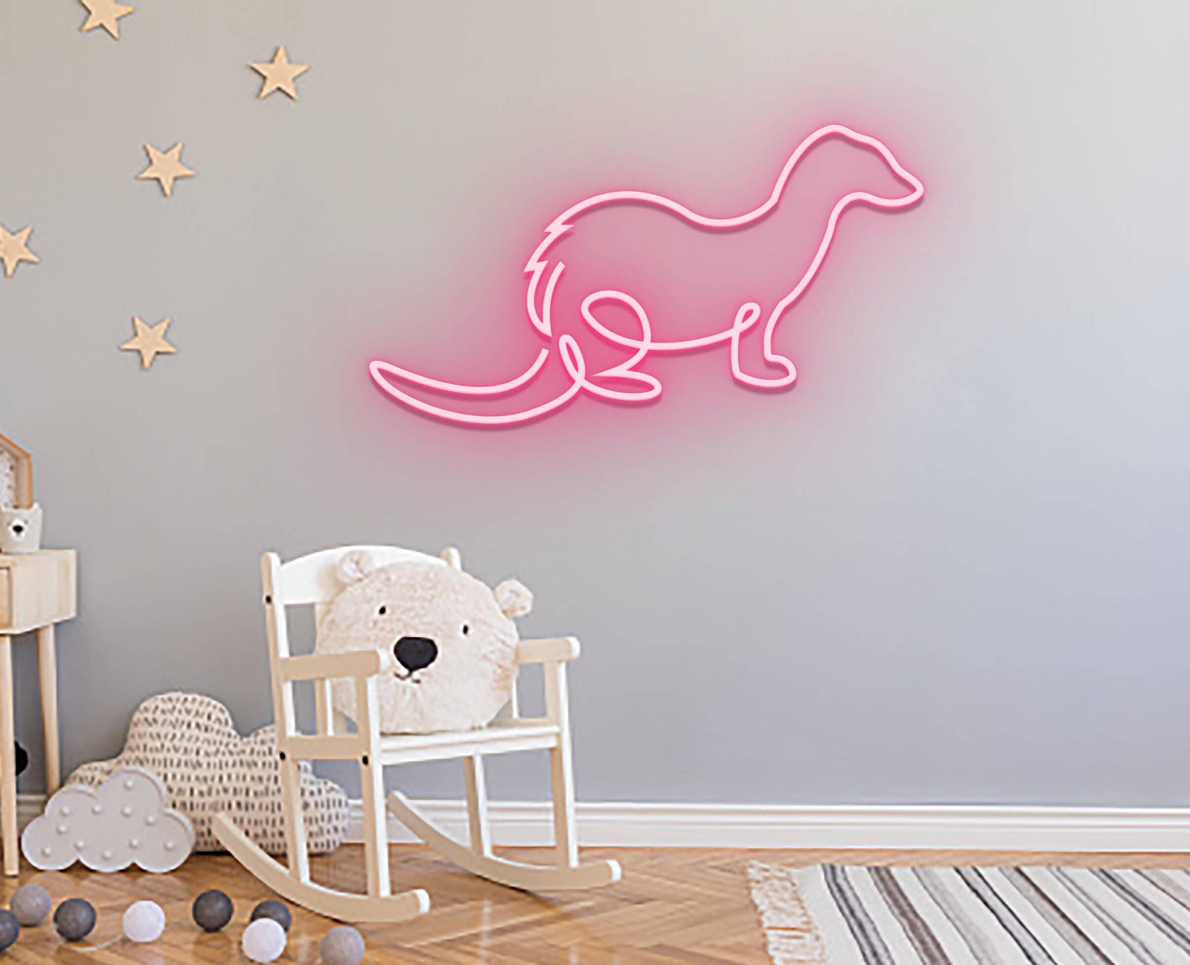 Ferret Line Art Neon Signs Ferret Wall Decor