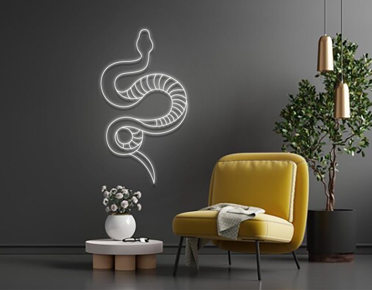 Snake Line Art Neon Sign Wall Art Signage