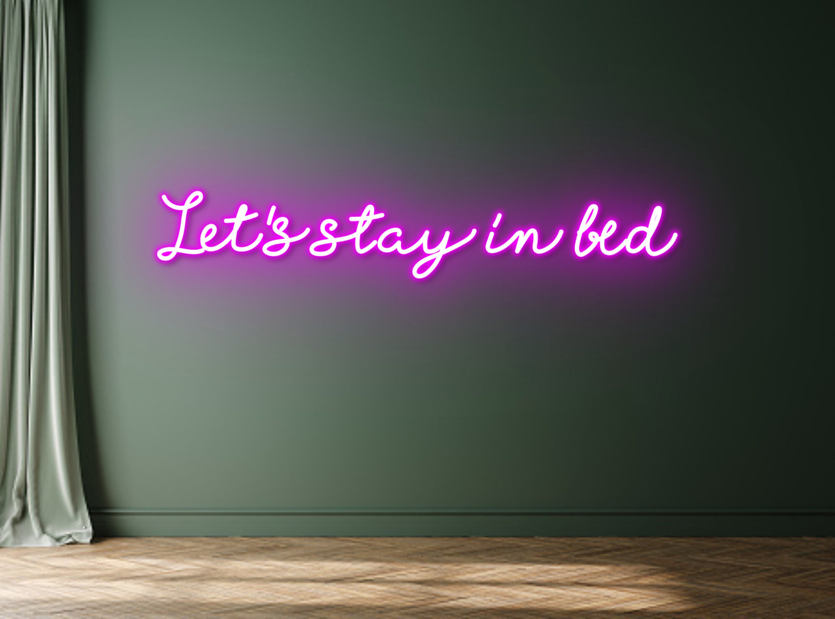 Let's Stay In The Bed Neon Sign Home Office Living Room