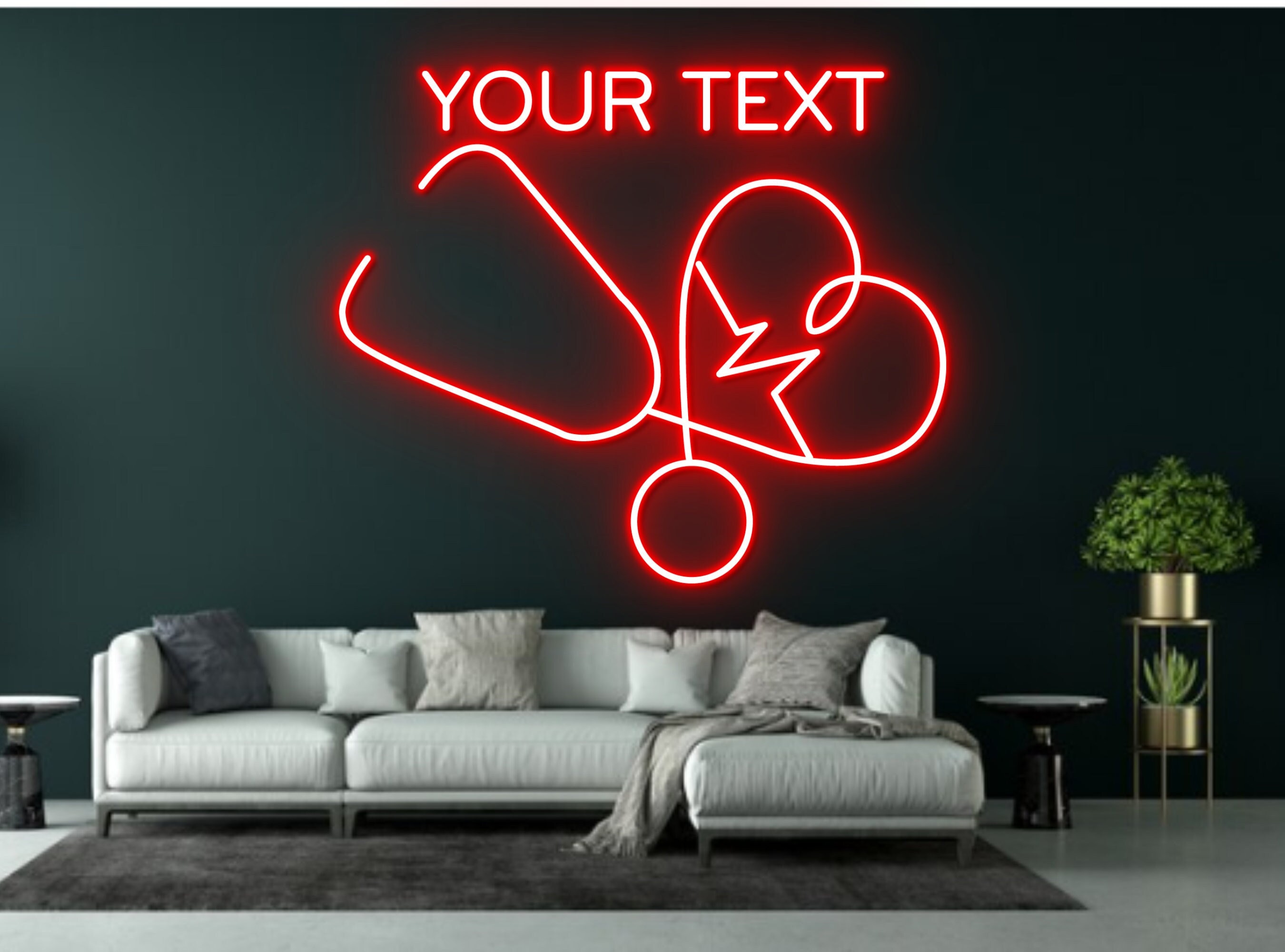 Custom Name Stethoscope Neon Sign