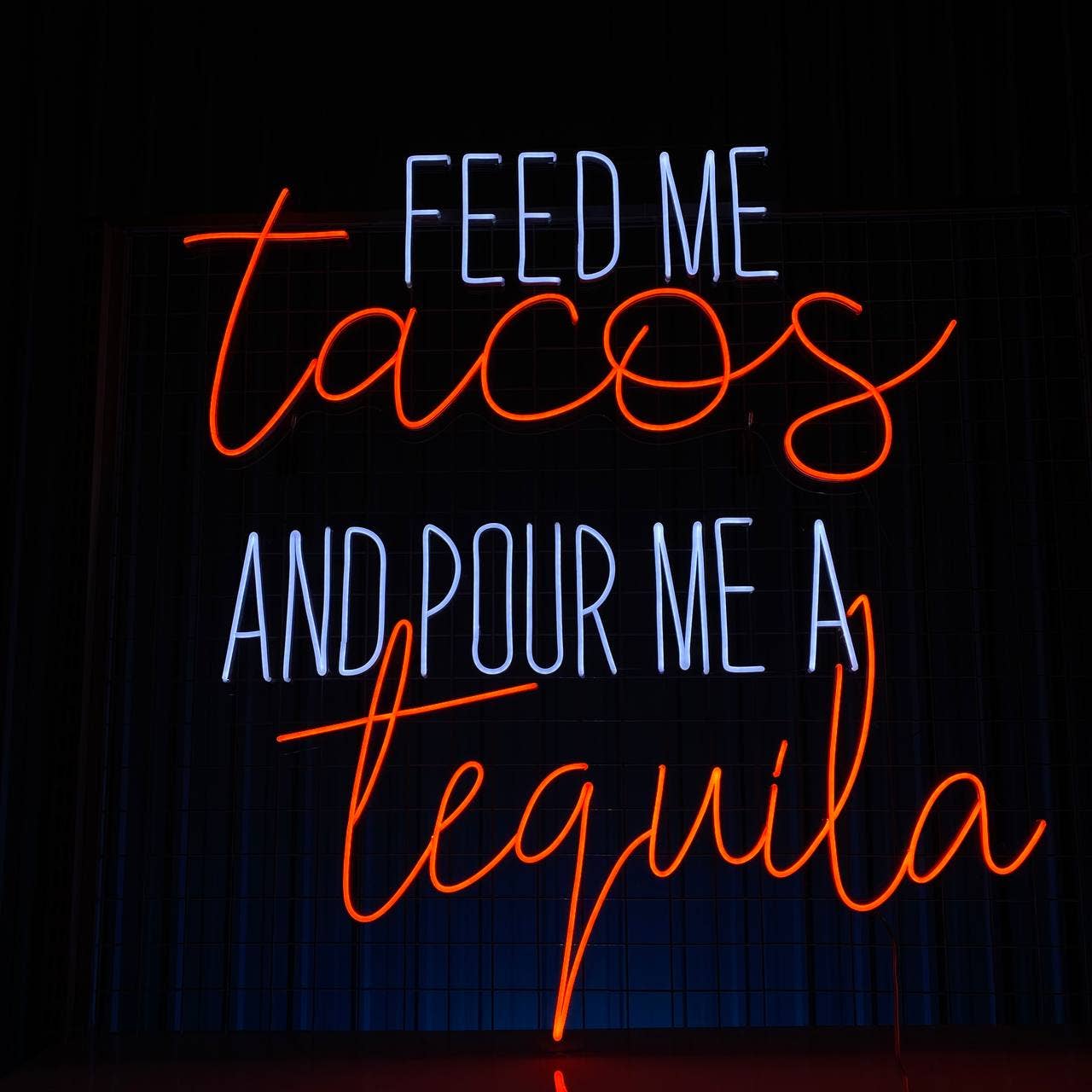 Feed Me Tacos Tequila Neon Sign Restaurant Wall Decor