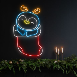 Penguin Sock Christmas Neon Sign Christmas Decoration